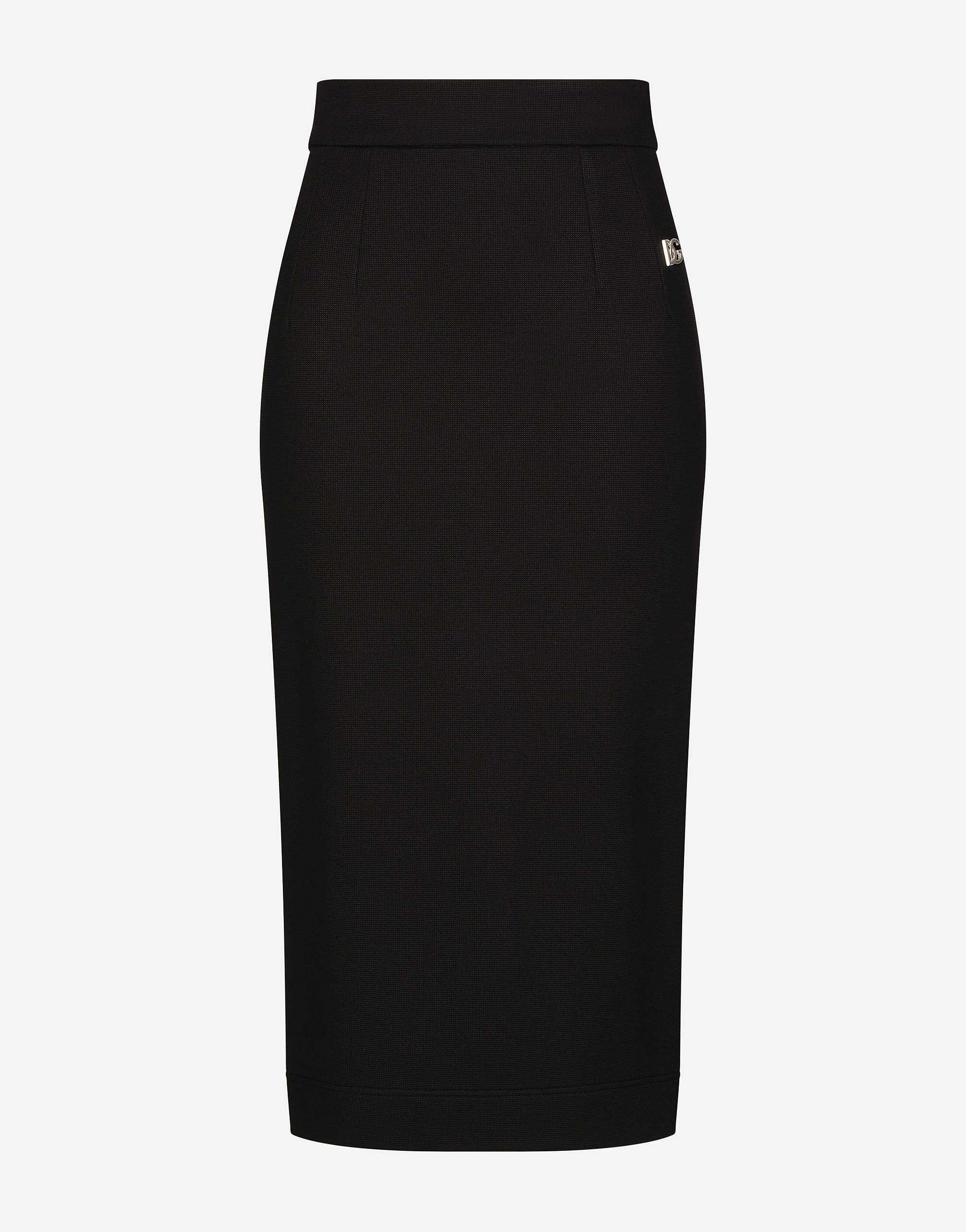 Dolce & Gabbana Milano Rib Midi Skirt - Woman Skirts Black Viscose