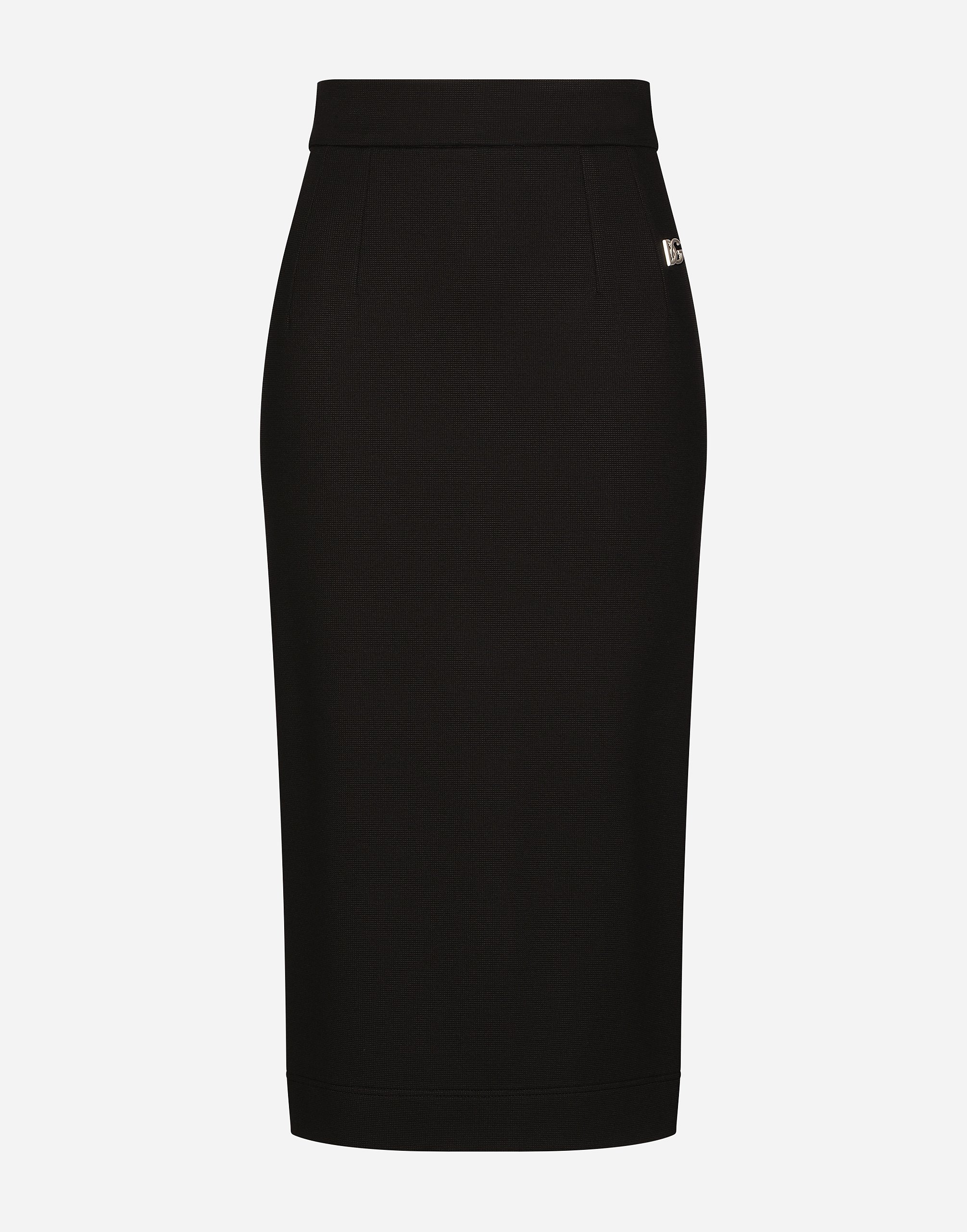 Shop Dolce & Gabbana Milano Rib Midi Skirt In Black