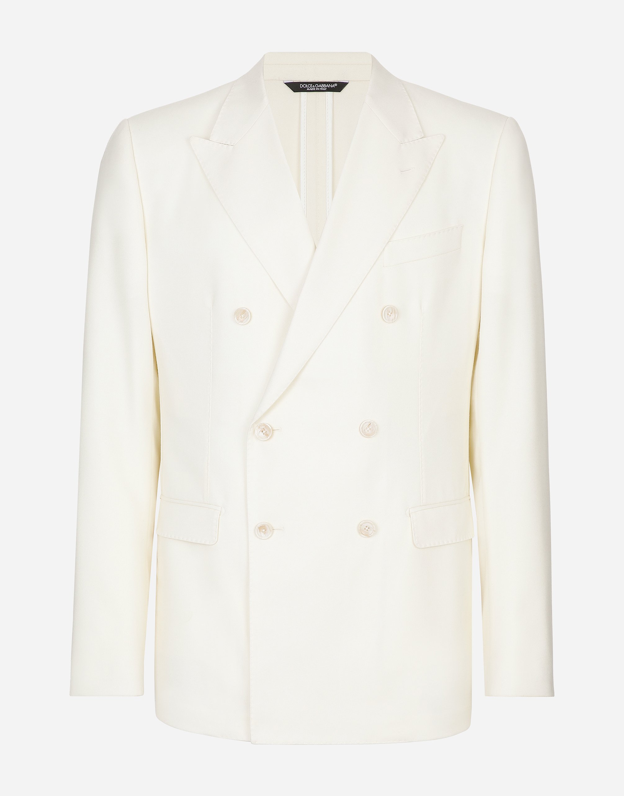 Dolce & Gabbana Double-breasted Taormina-fit Flannel Jacket - Man Suits And Blazers Beige
