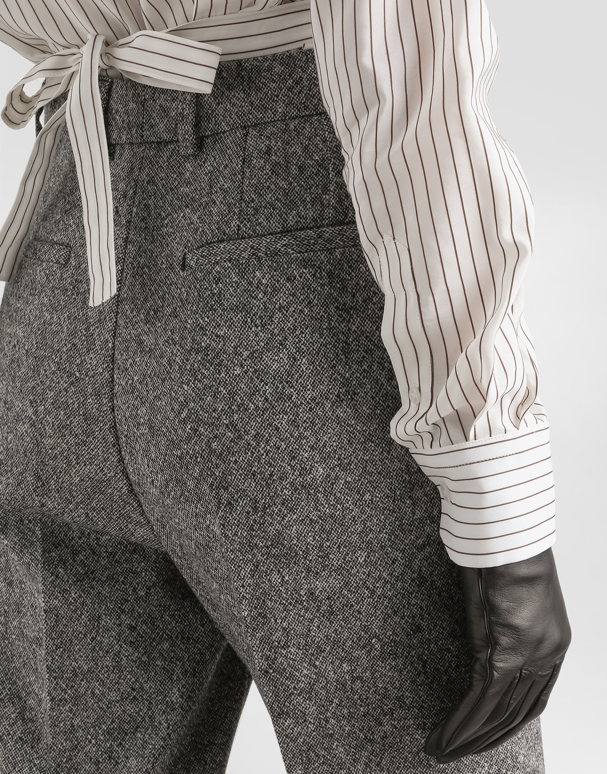Wool trousers with dotted print