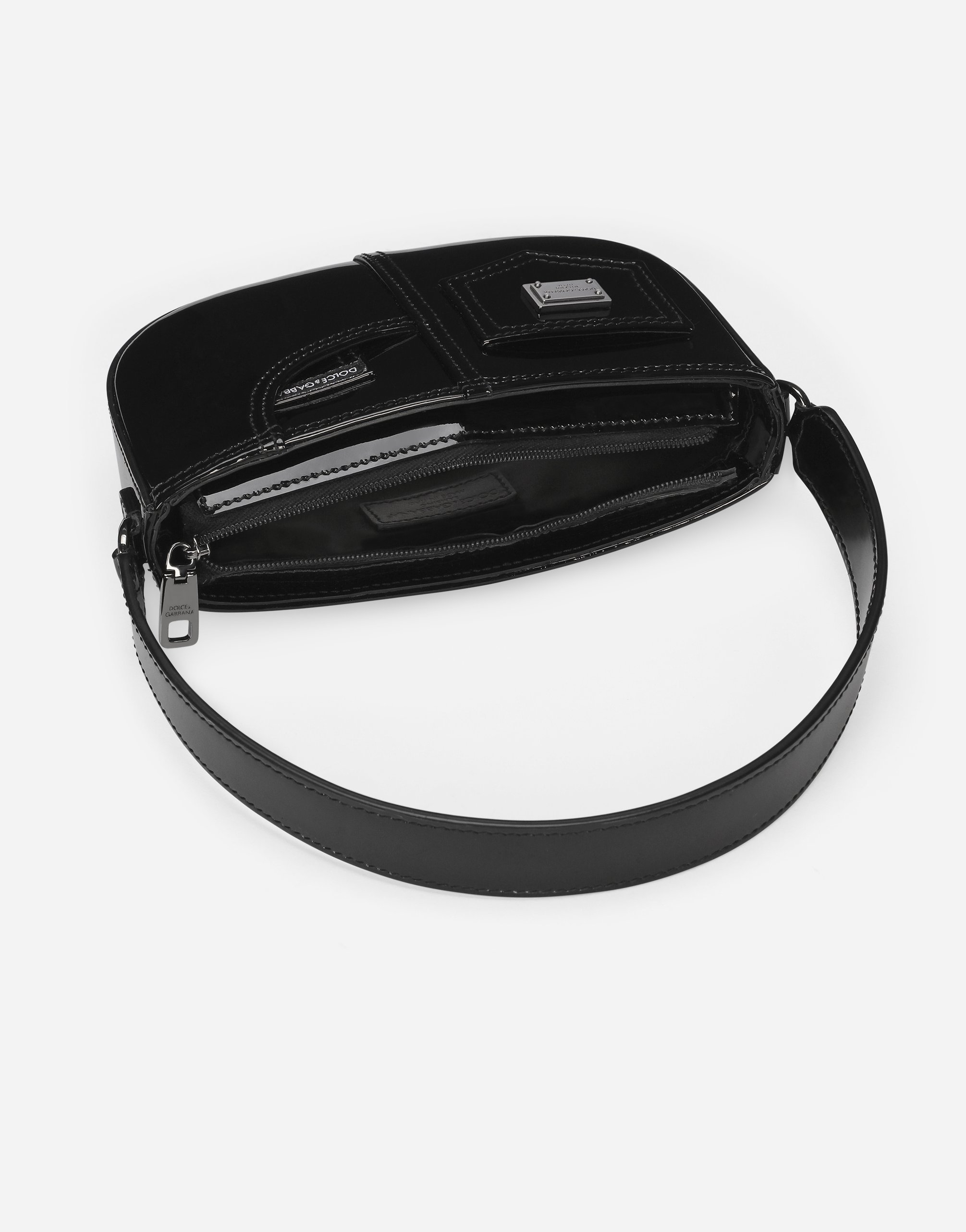 Patent leather shoulder bag