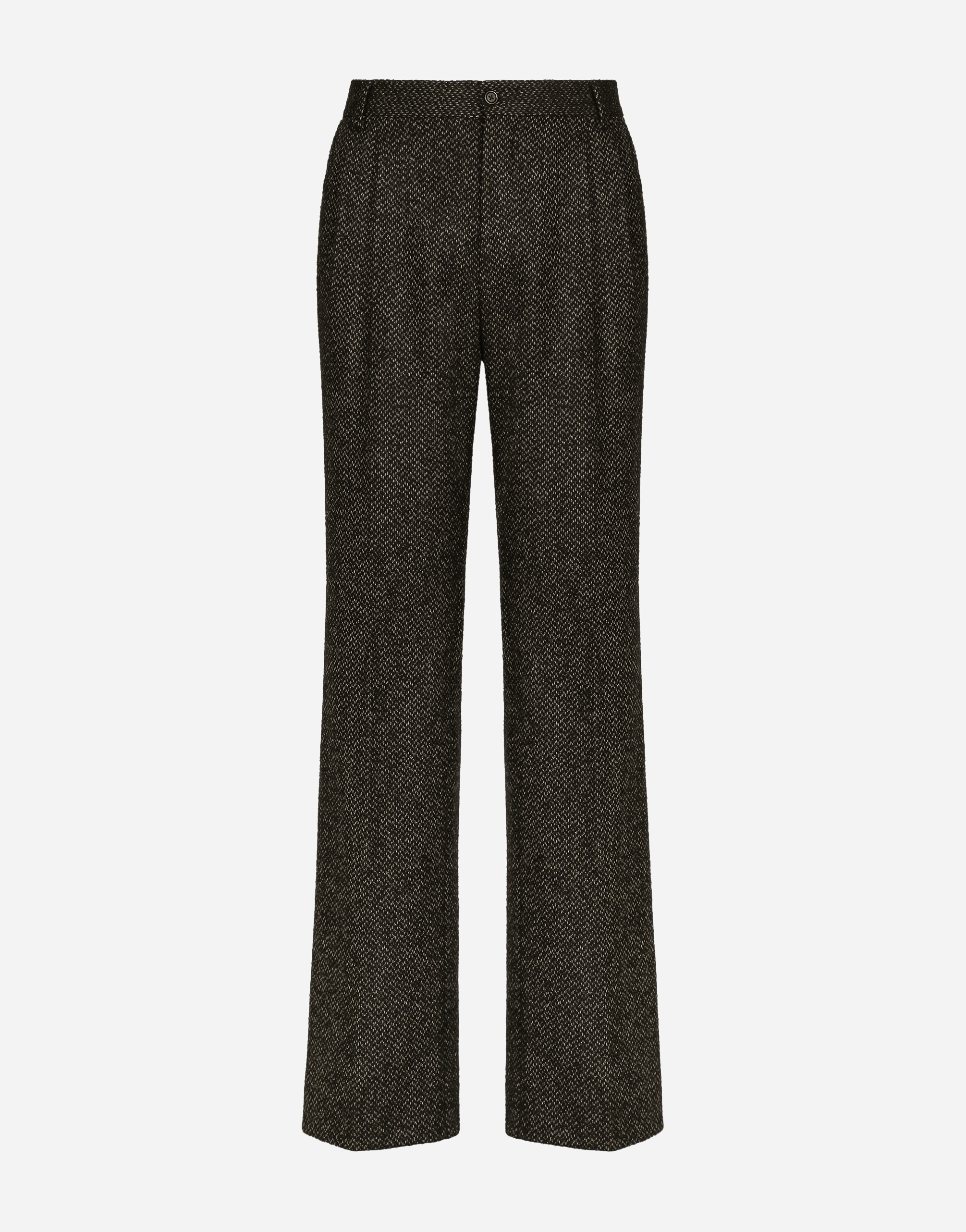 Shop Dolce & Gabbana Stretch Alpaca And Wool Straight-leg Pants In Multicolor