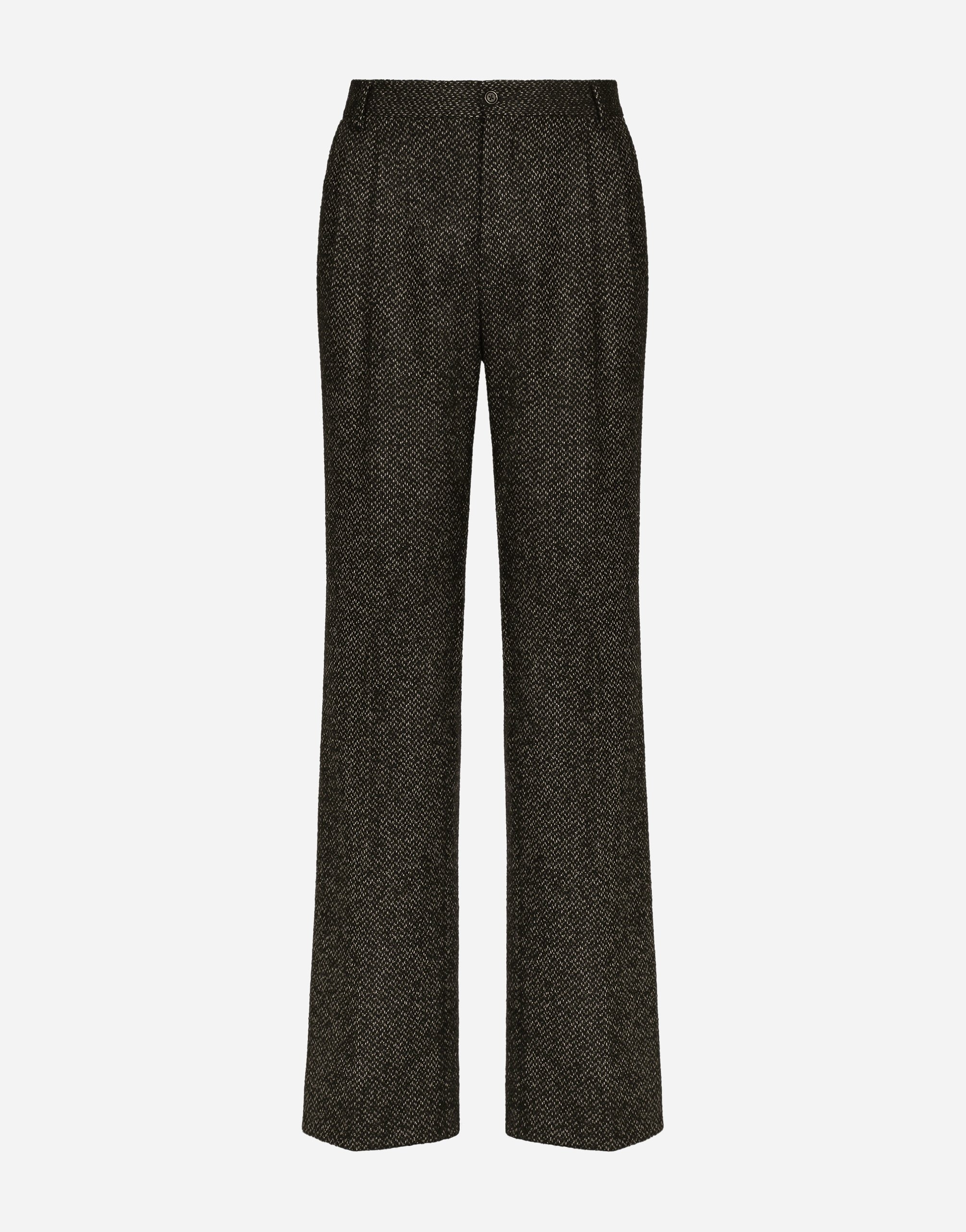 Shop Dolce & Gabbana Stretch Alpaca And Wool Straight-leg Pants In Multicolor