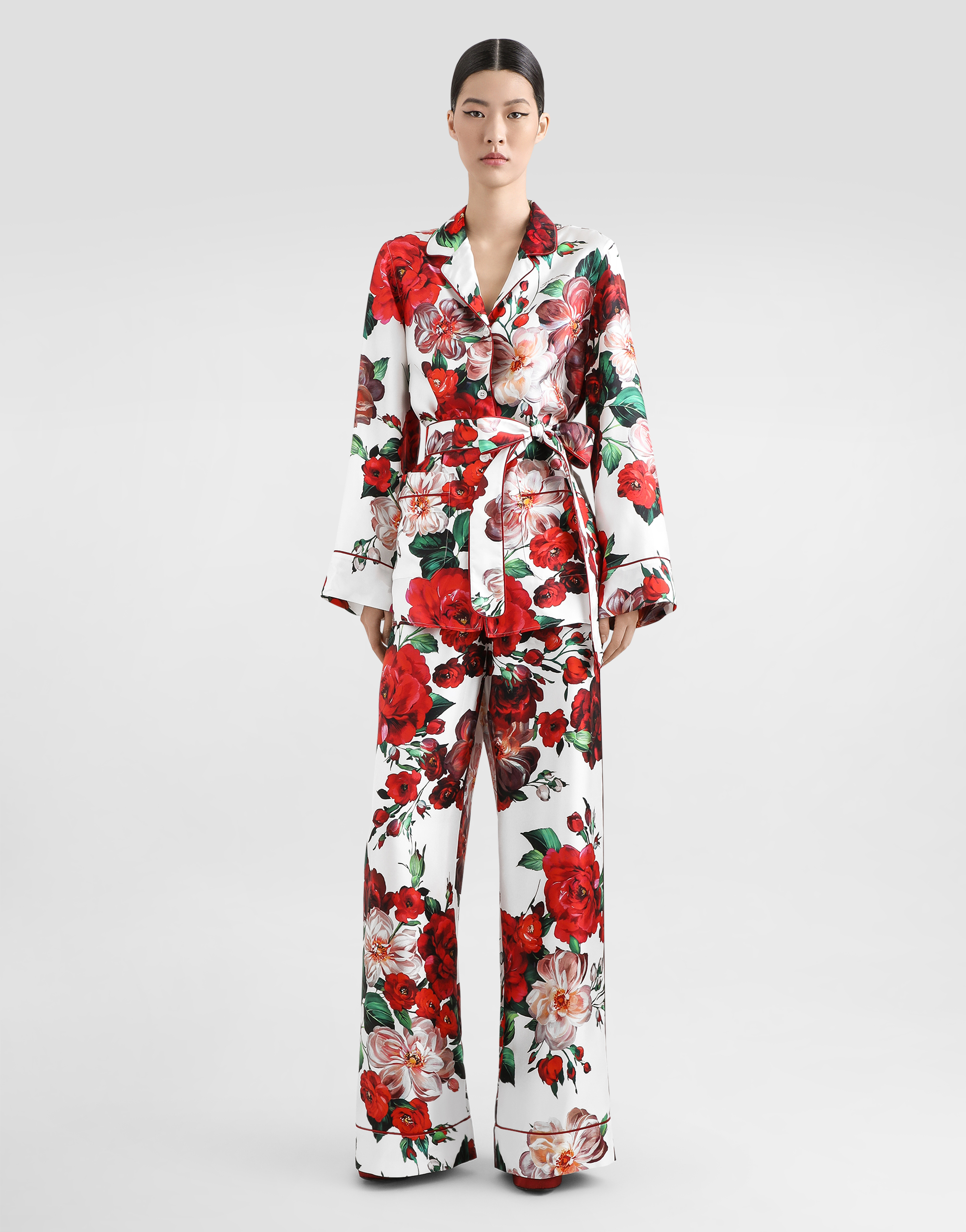 Dolce & Gabbana Women's Rose Print Pajama Shirt | Size 42 | F5i89t Color Is1zdha5pd In Print