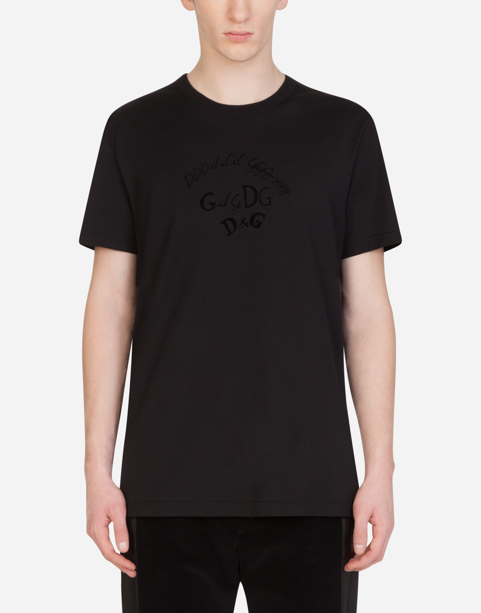 Tシャツ コットン ドルチェ＆ガッバーナロゴフロックプリント