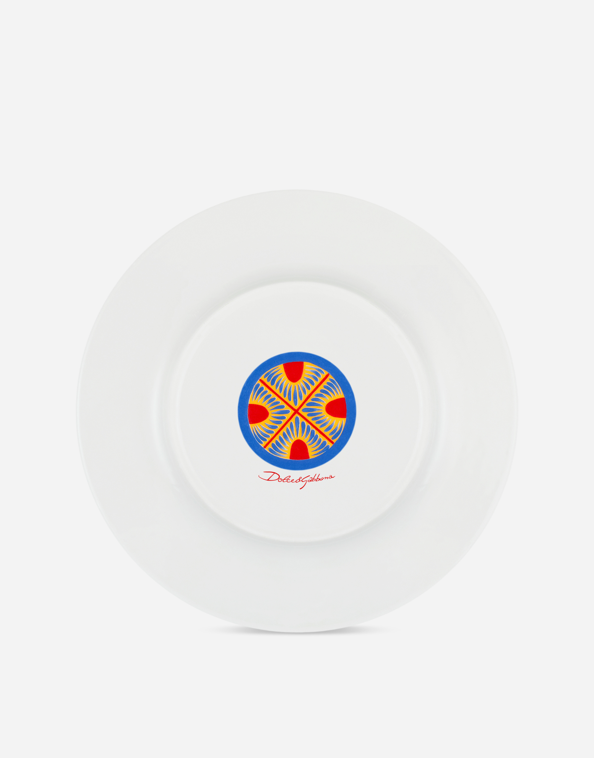 Dolce & Gabbana Set 2 Dinner Plates In Fine Porcelain In Multicolor
