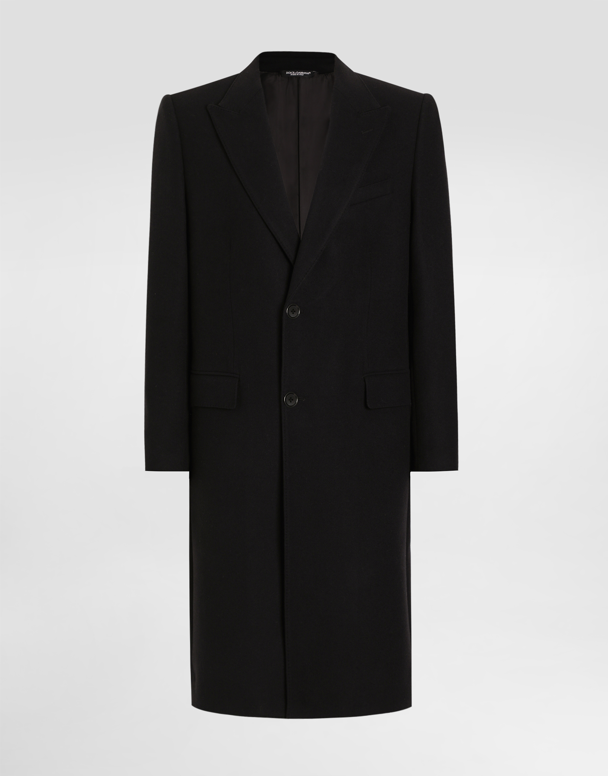 Shop Dolce & Gabbana Single-breasted Wool Coat In Black