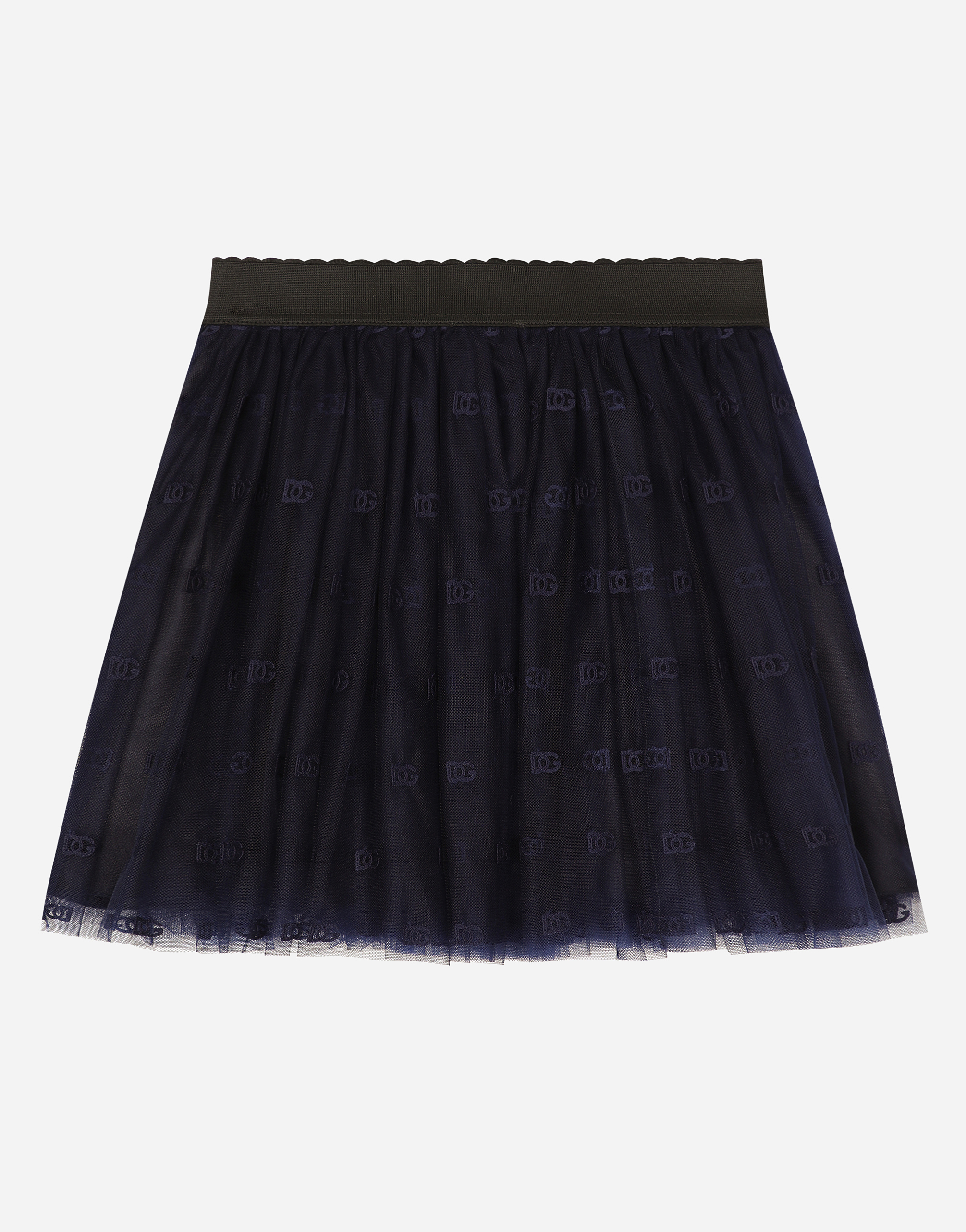 Dolce & Gabbana Embroidered Tulle Skirt In Blue