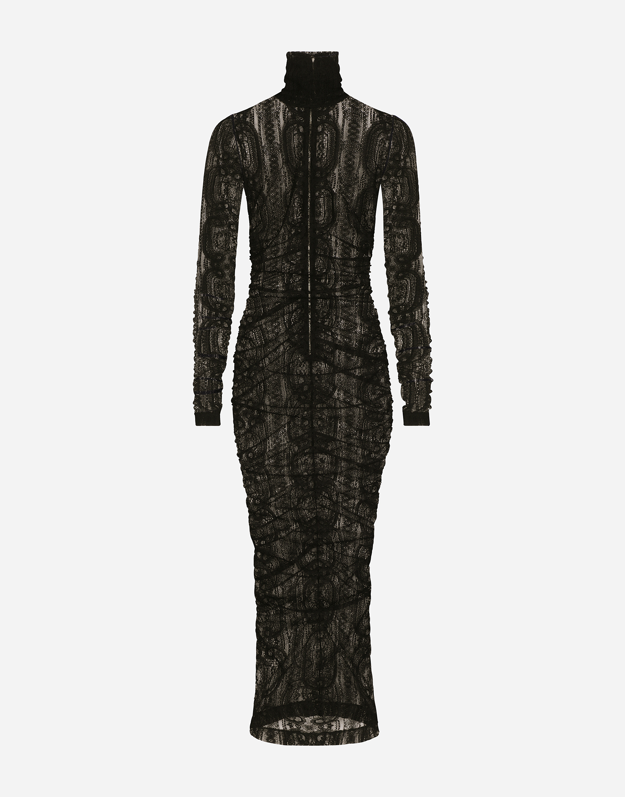 Dolce & Gabbana Lace Calf-length Dress - Woman Dresses Black
