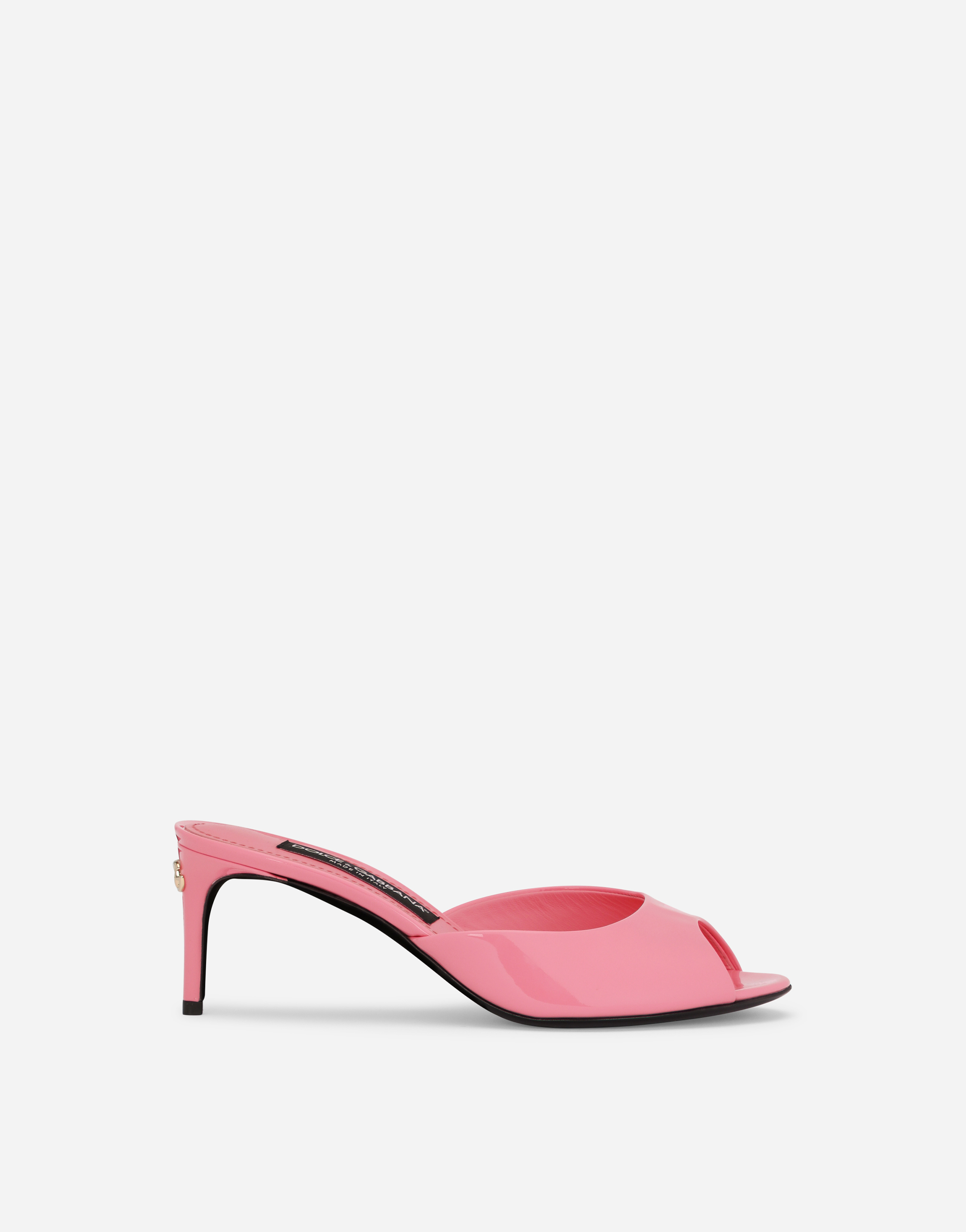 Dolce & Gabbana Logo-plaque Open-toe Mules In Pink