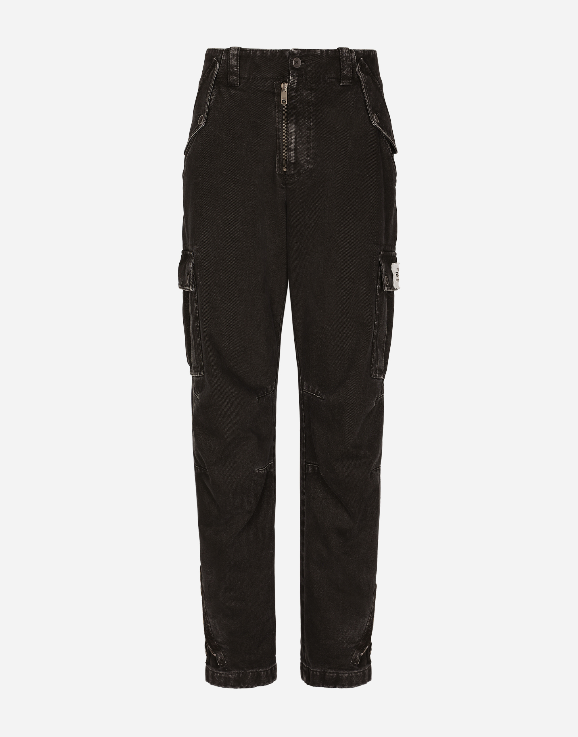 Dolce & Gabbana Garment-dyed Cotton Cargo Pants In Multicolor