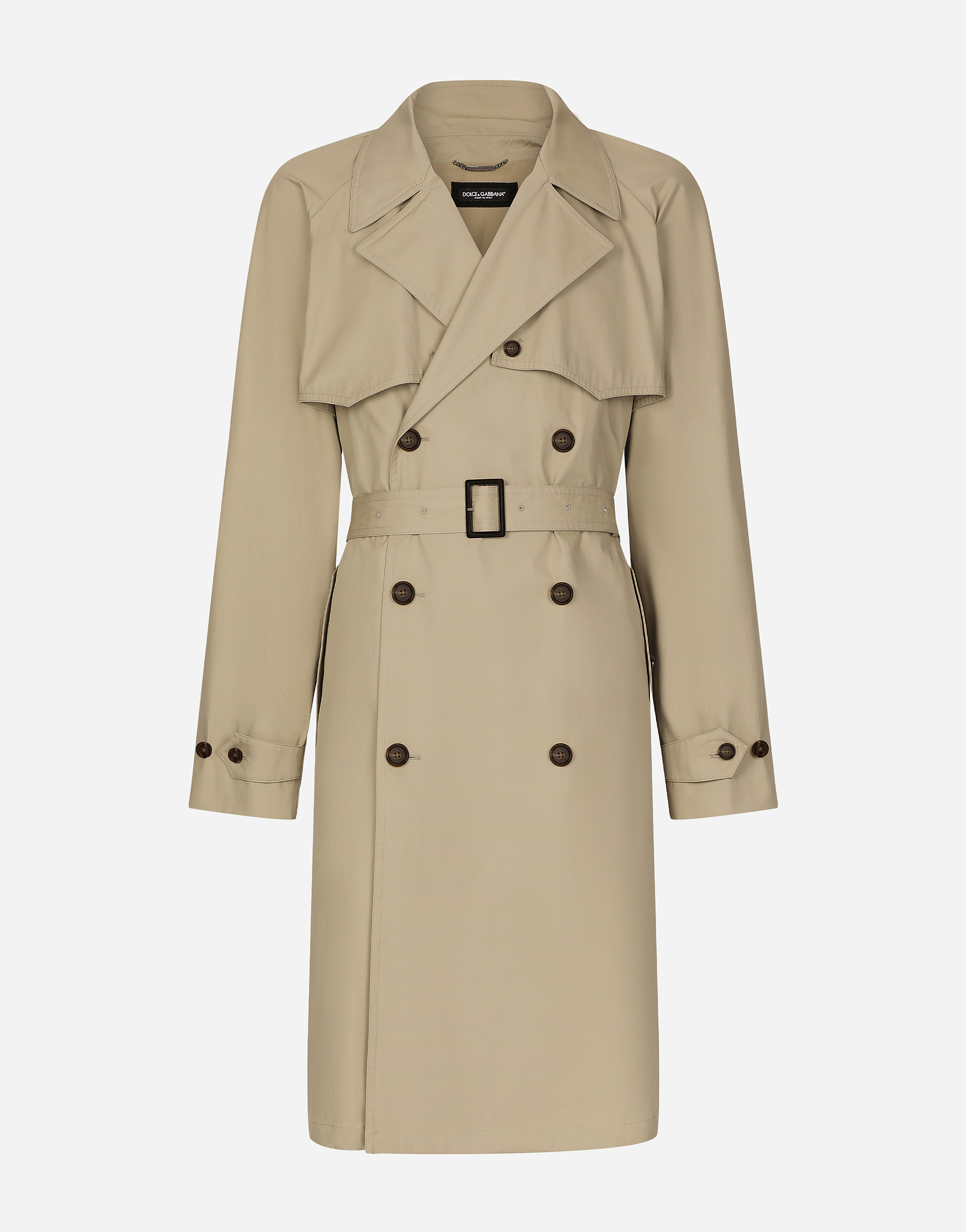 Dolce & Gabbana Double-breasted Trench Coat - Man Coats And Jackets Beige