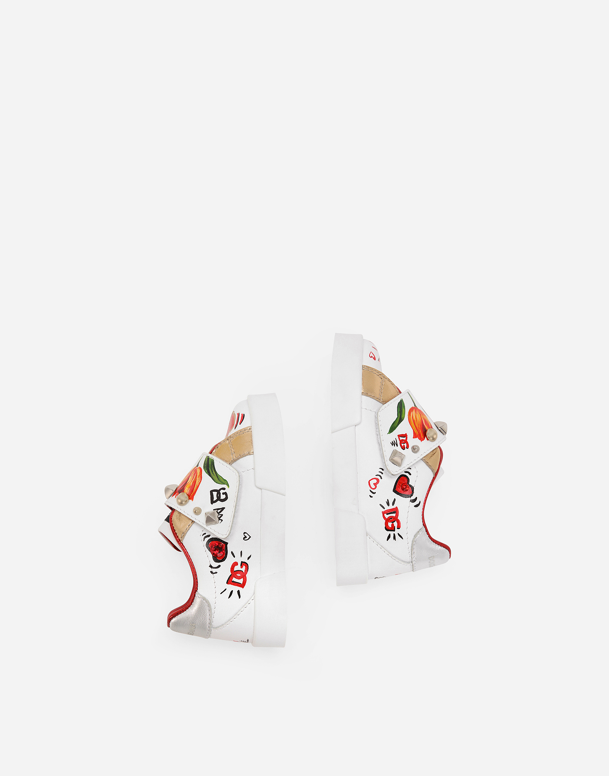 DOLCE & GABBANA PRINTED CALFSKIN LOW-TOP SNEAKERS