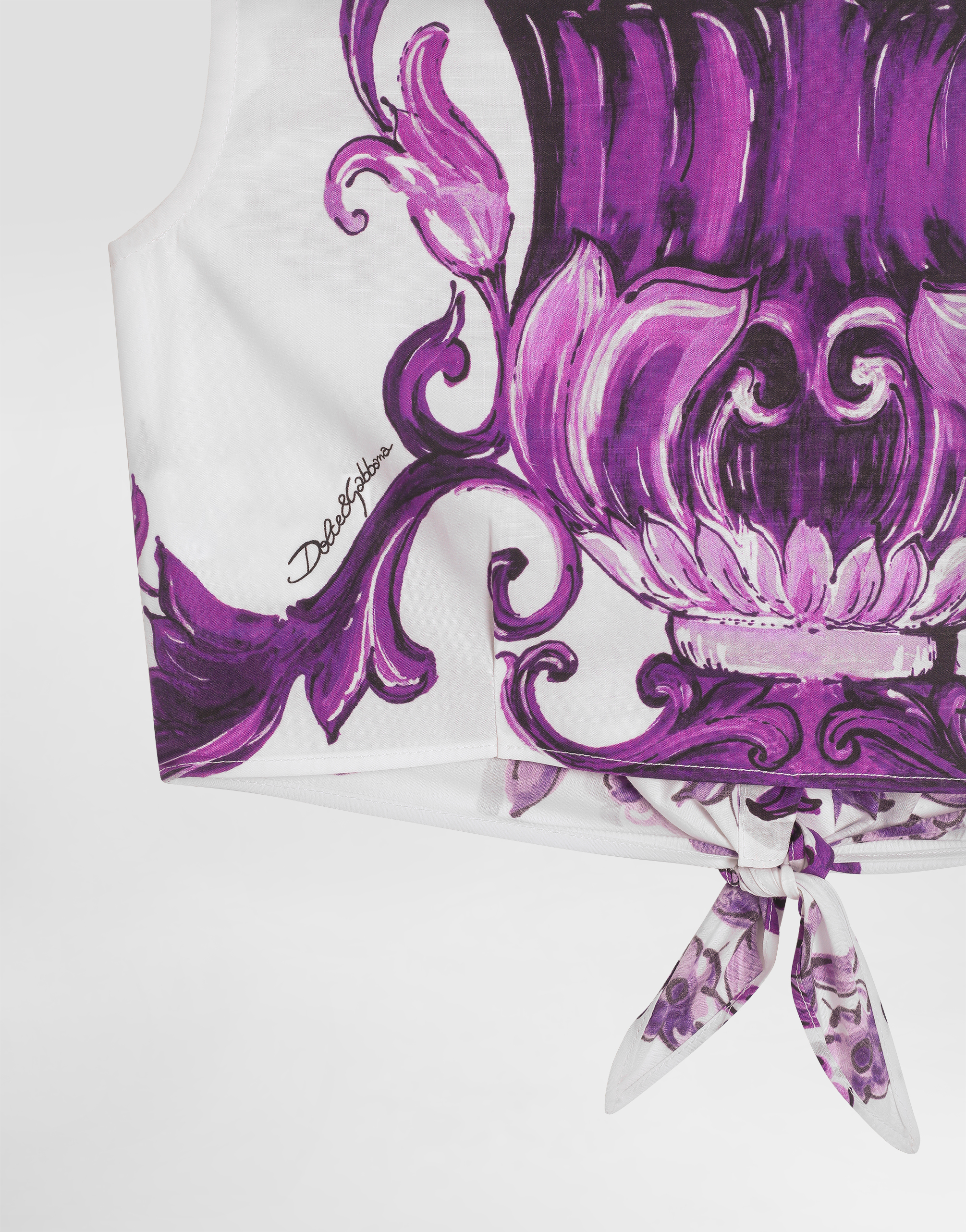 Dolce & Gabbana Cotton Shirt With Maiolica Print