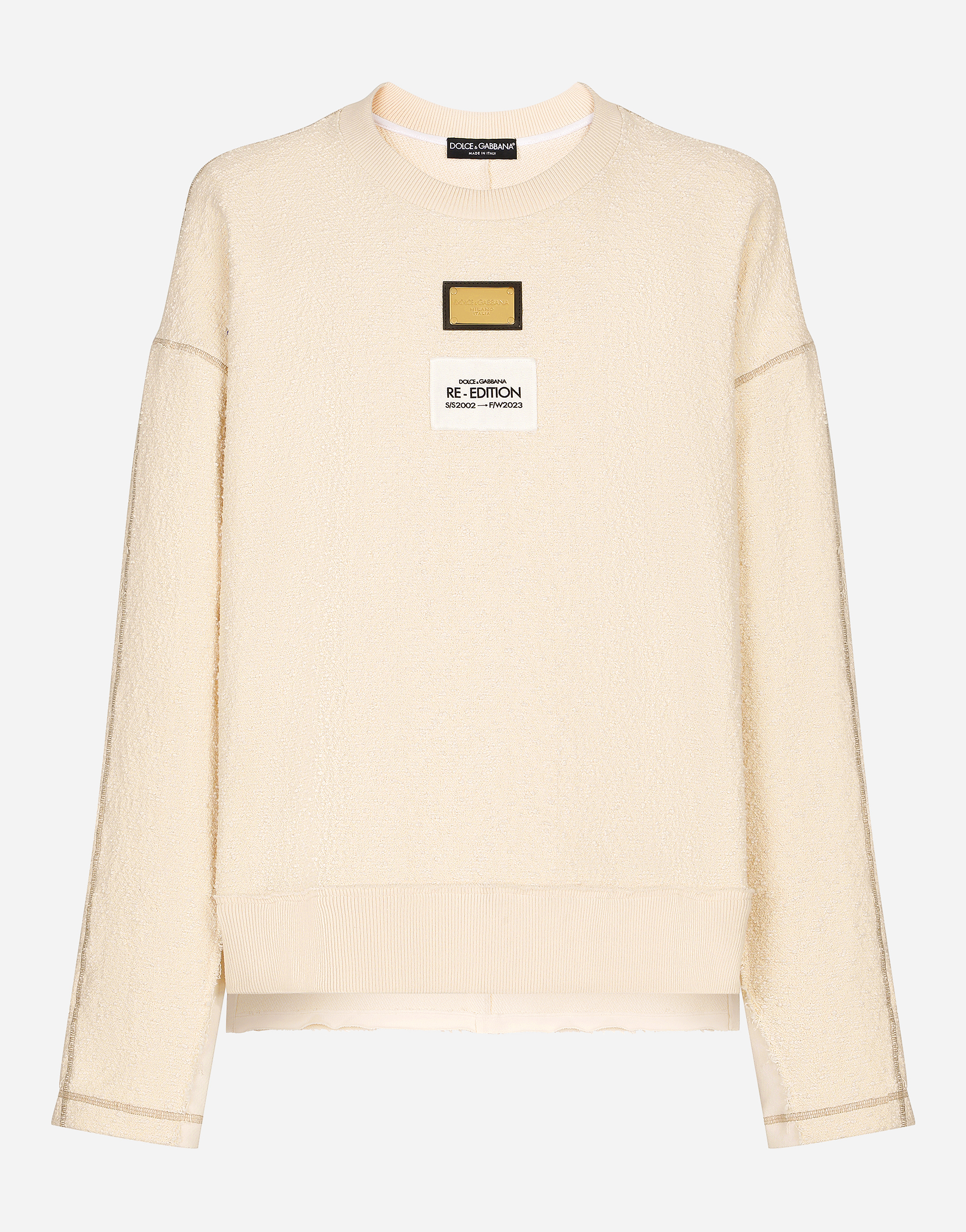 DOLCE & GABBANA RE-EDITION LABEL PATCHWORK JERSEY SWEATSHIRT