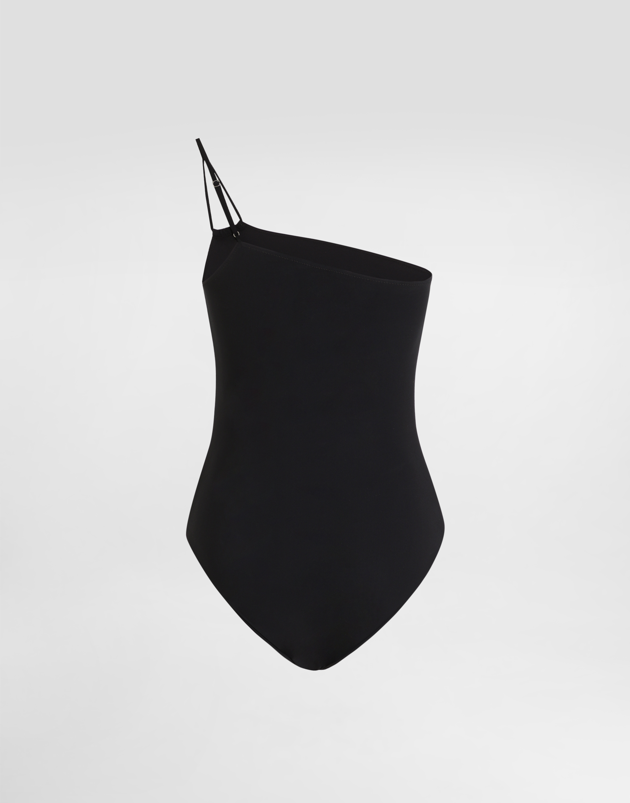 Dolce & Gabbana One-piece One-shoulder Swimsuit In Black