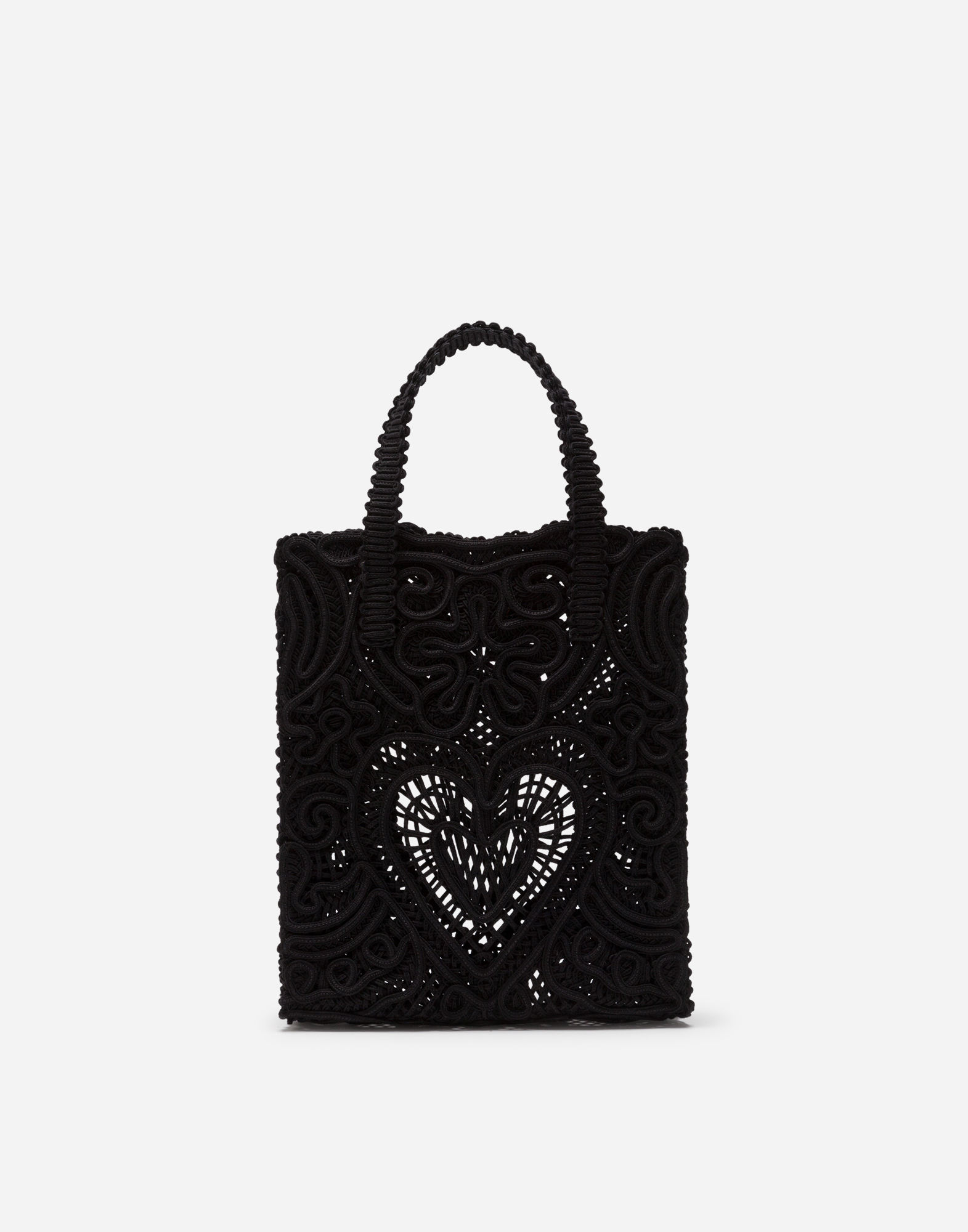 Shop Dolce & Gabbana Small Cordonetto Lace Beatrice Bag In Black