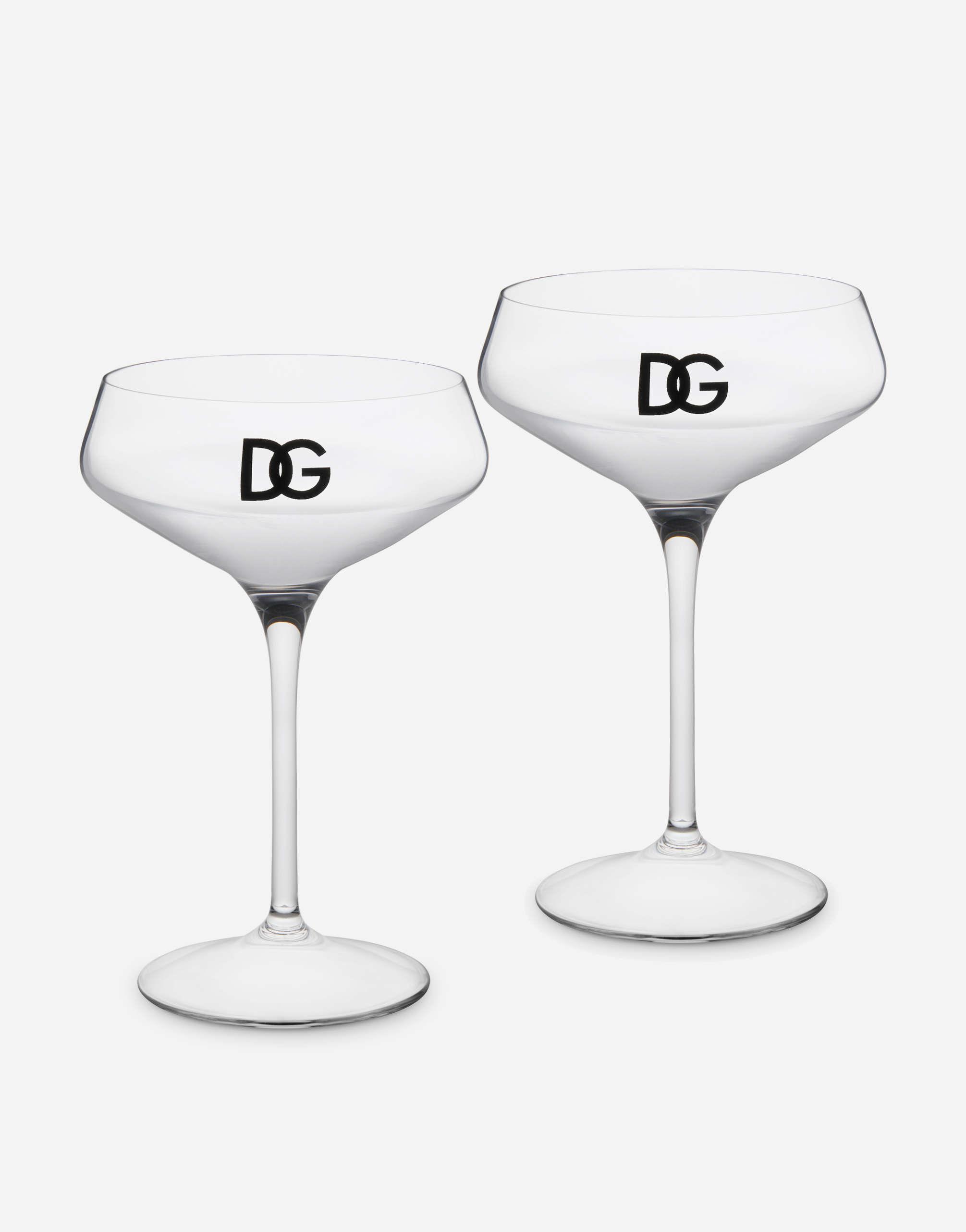 Dolce & Gabbana Set 2 Champagne Glasses In Multicolor