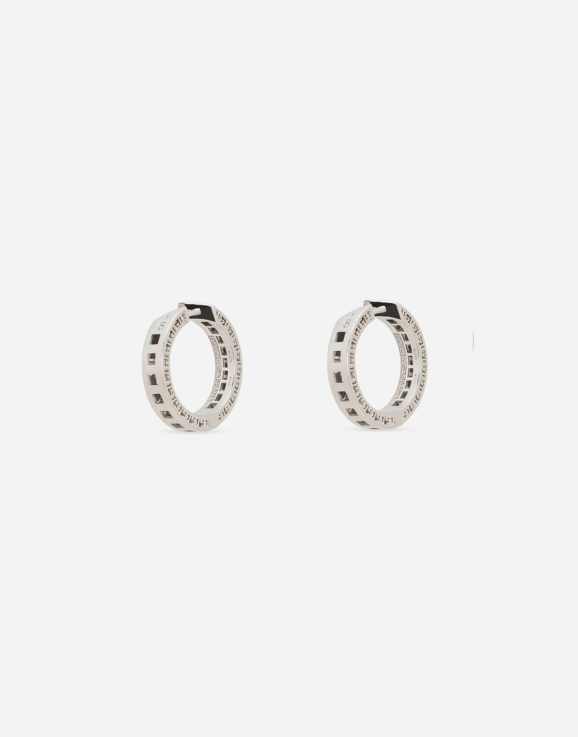 Shop Dolce & Gabbana Anna Earrings In White Gold 18kt With Blue Sapphires