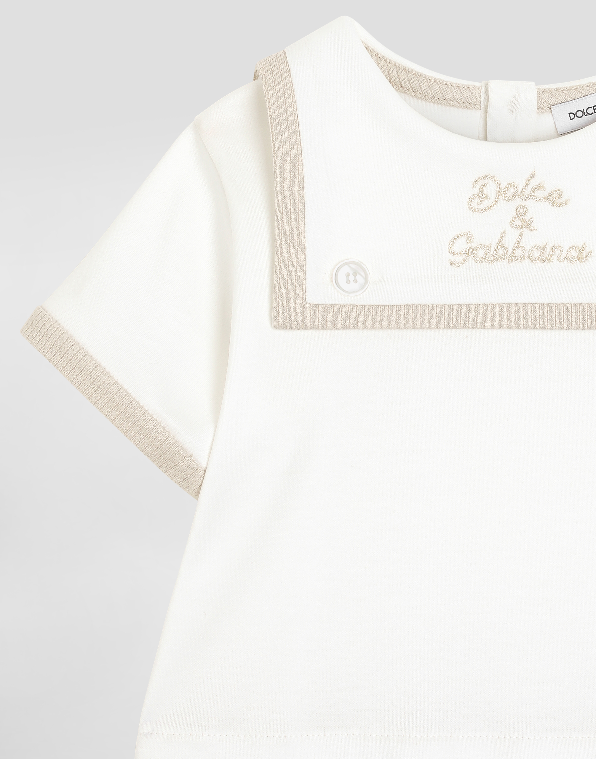  Dolce & Gabbana Interlock And Piqué Romper With Embroidery - Mann Geschenk-set Und Body Mehrfarbig 3/6 Months 