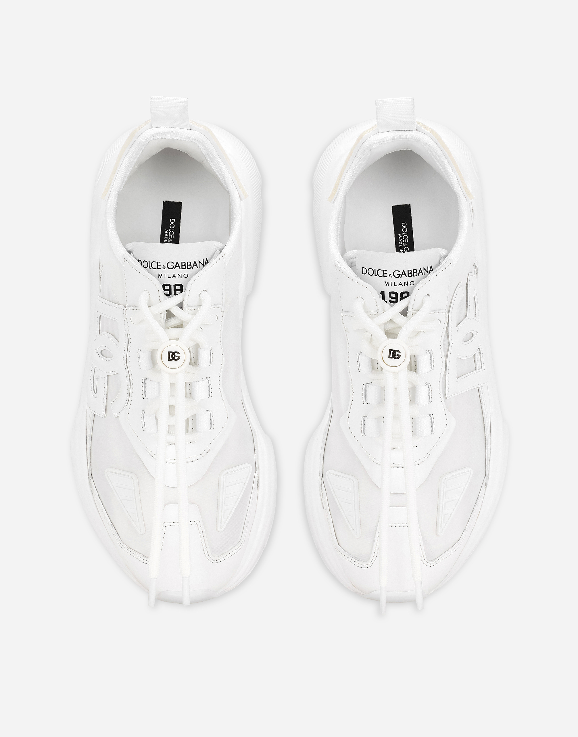 Shop Dolce & Gabbana Mixed-materials Daymaster Sneakers In White
