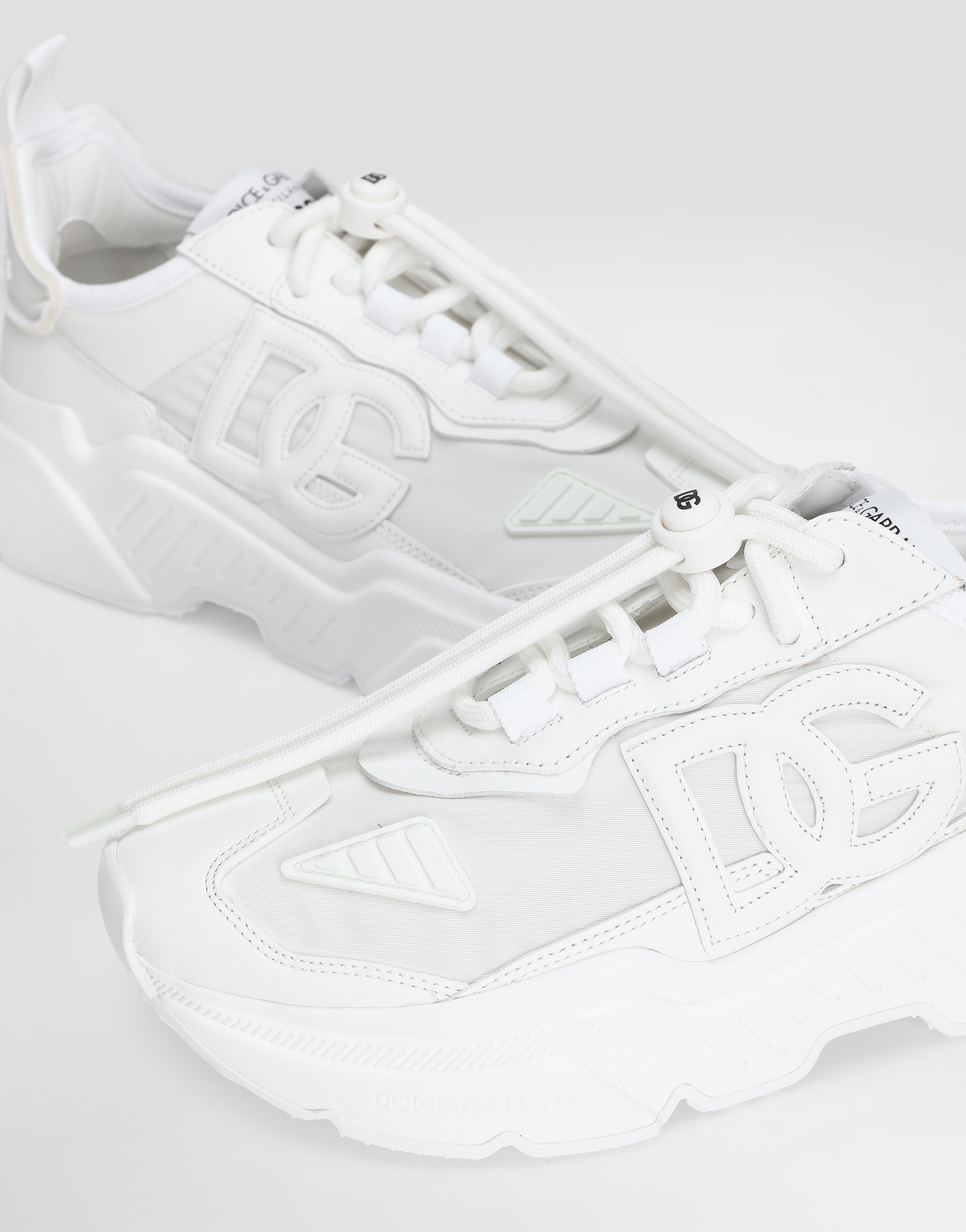 Shop Dolce & Gabbana Mixed-materials Daymaster Sneakers In White