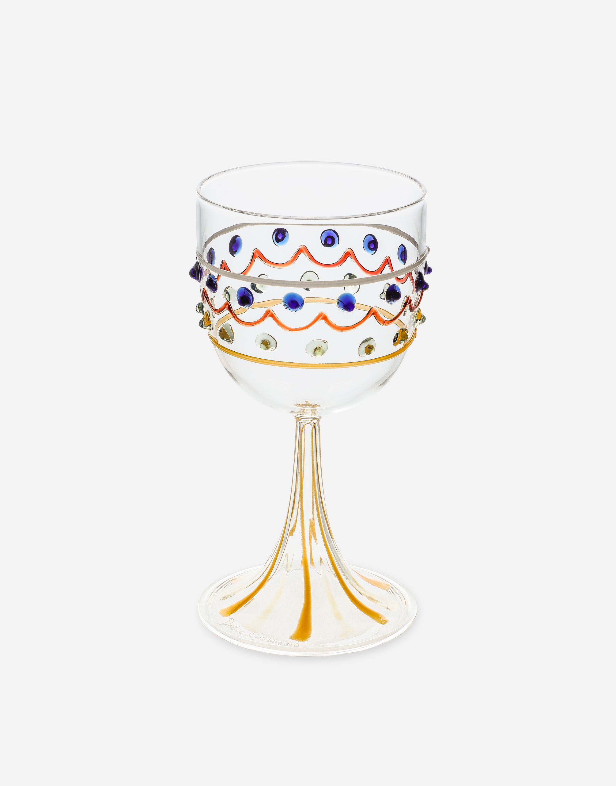 Dolce & Gabbana Red Wine Glass In Multicolor