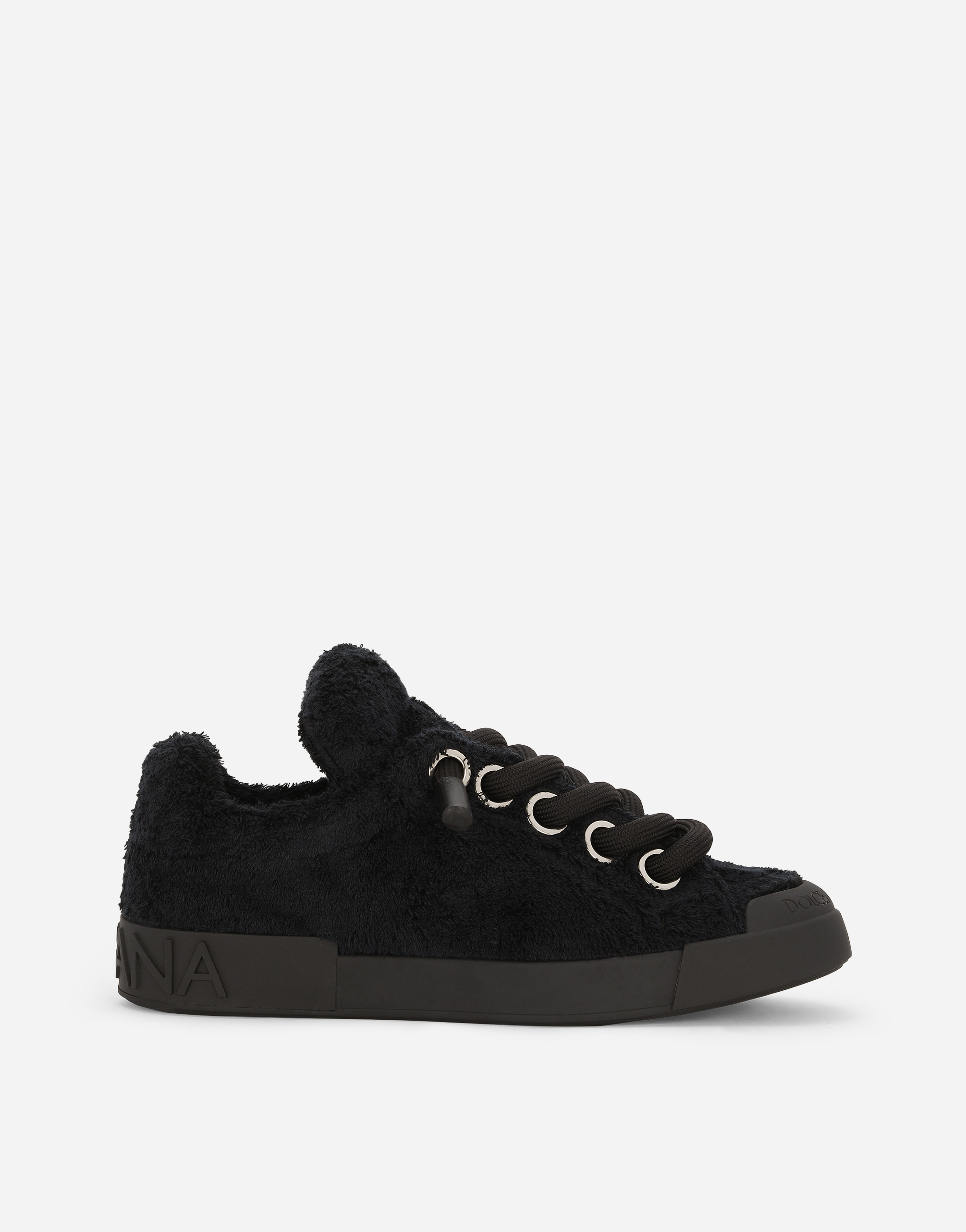 【DOLCE＆GABBANA】テリークロス ポルトフィーノ スニーカー ブラックのメンズ ポルトフィーノ スニーカー テリークロス