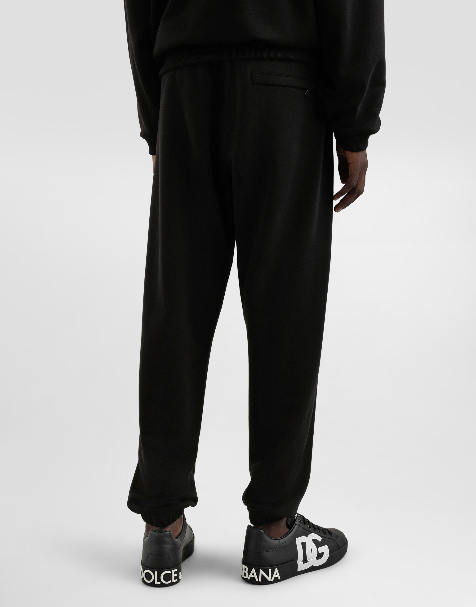 DOLCE & GABBANA STRETCH JERSEY JOGGING PANTS WITH EMBROIDERY