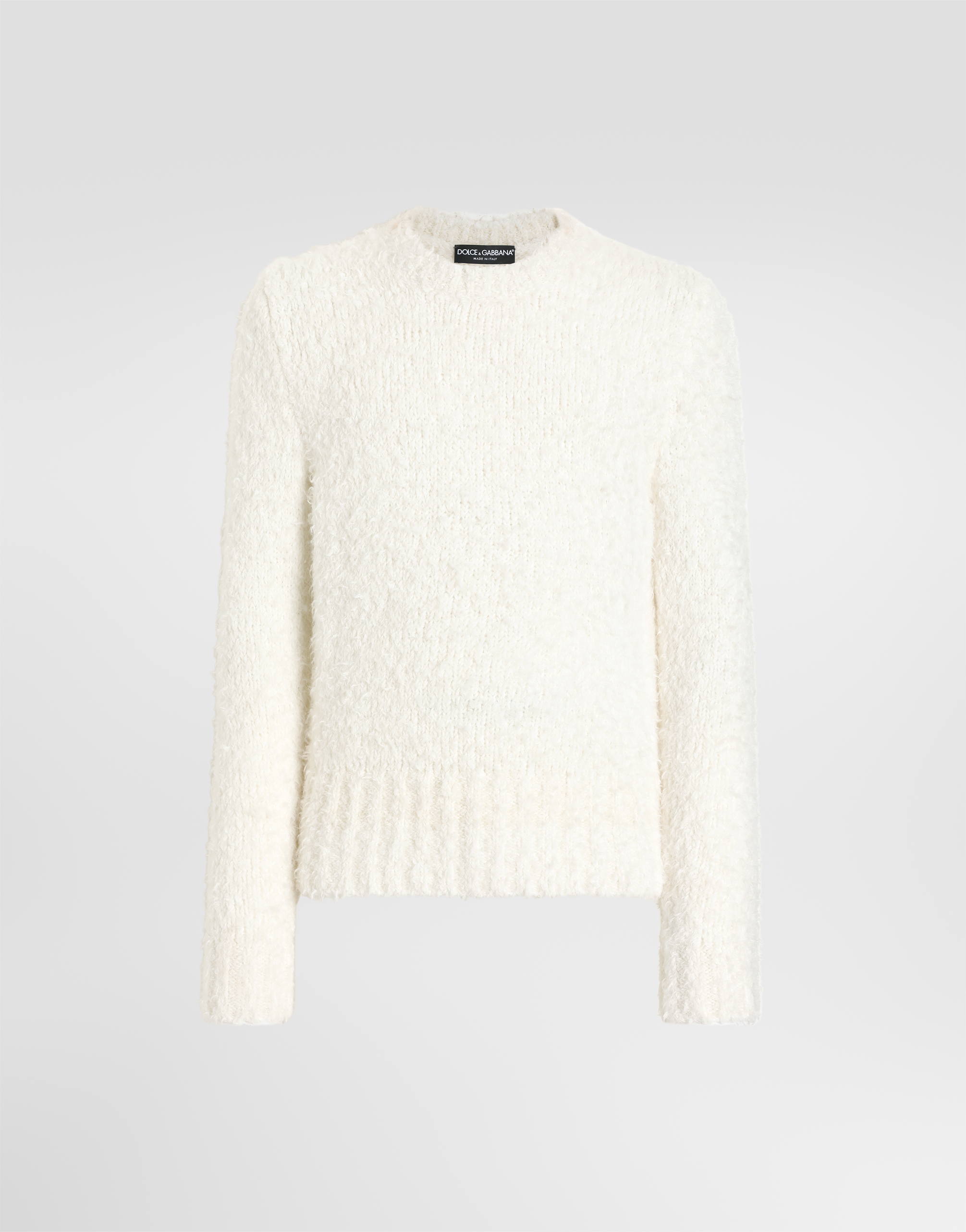 美品 DOLCE &GABBANA カシミヤ混 Bouclé-effect pullover in Beige for Men | Dolce&Gabbana® US
