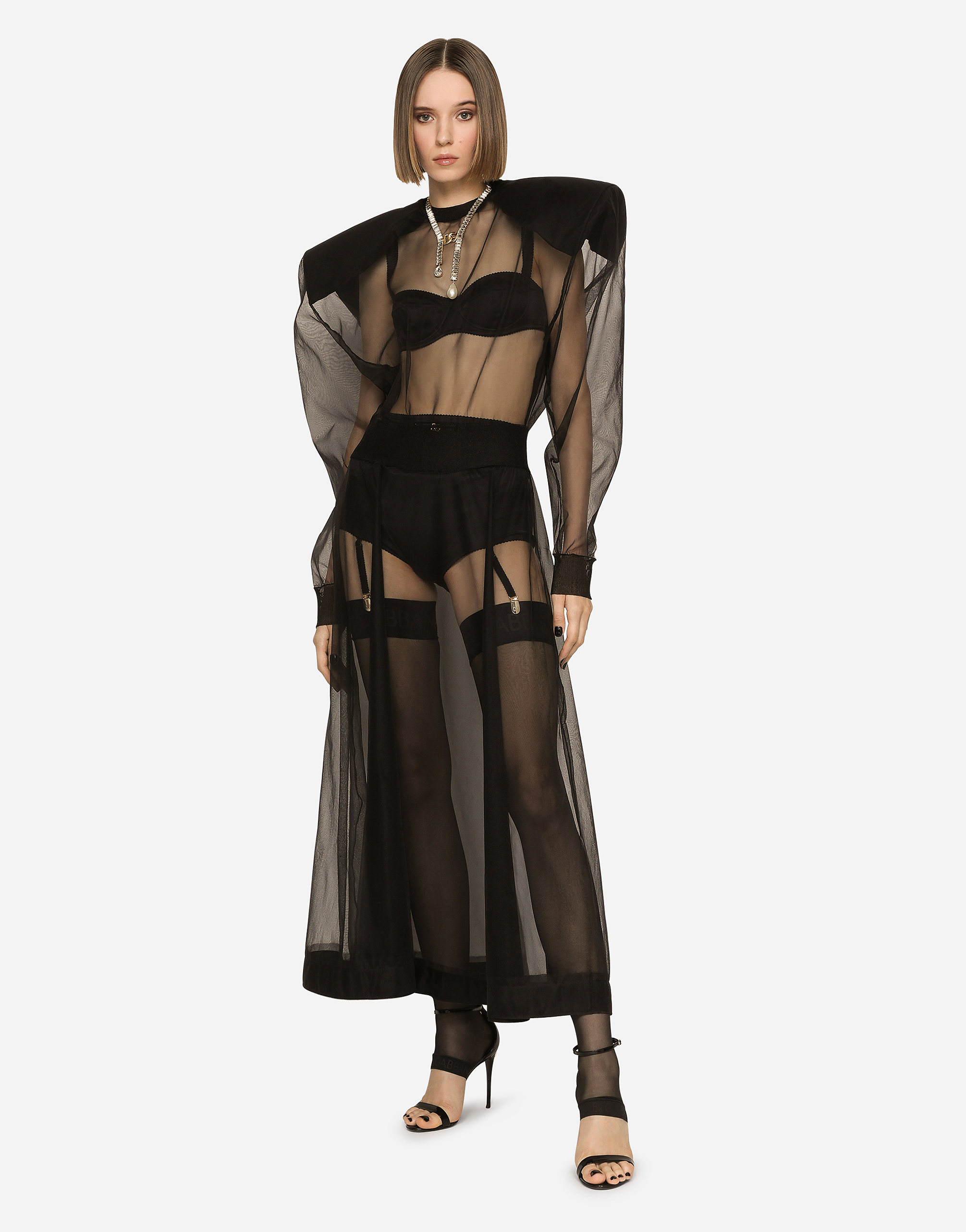 DOLCE & GABBANA HOLD-UP STOCKINGS WITH BRANDED ELASTIC