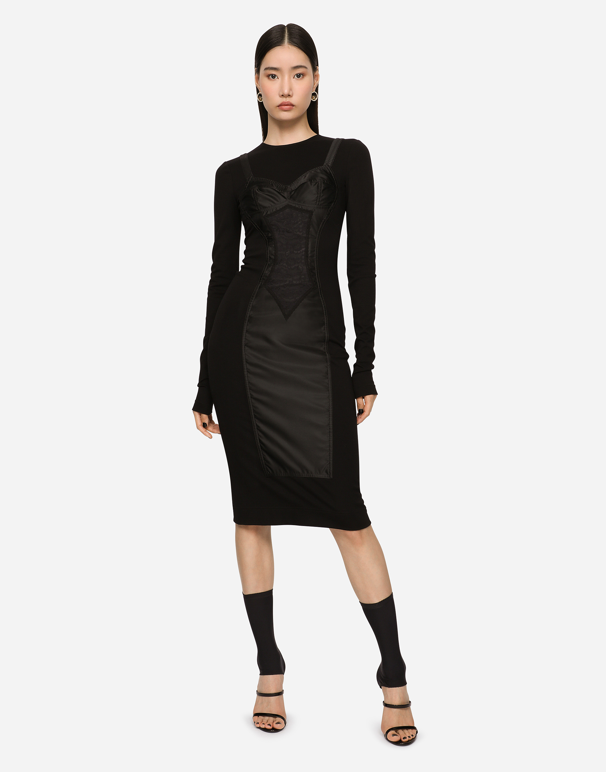 Dolce & Gabbana Sequined Midi Dress In Black