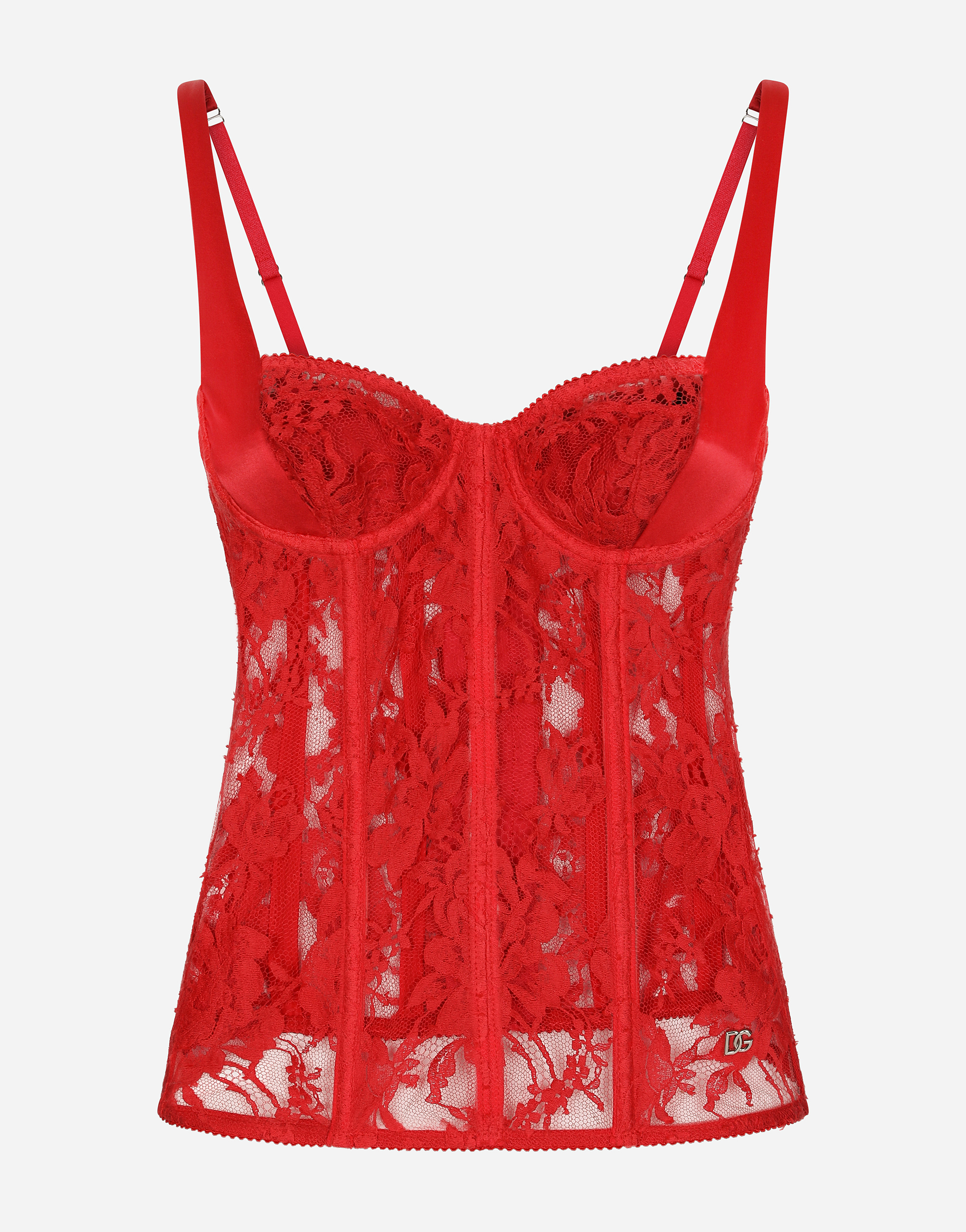 Dolce & Gabbana Lace Underwear Corset In Nail_red