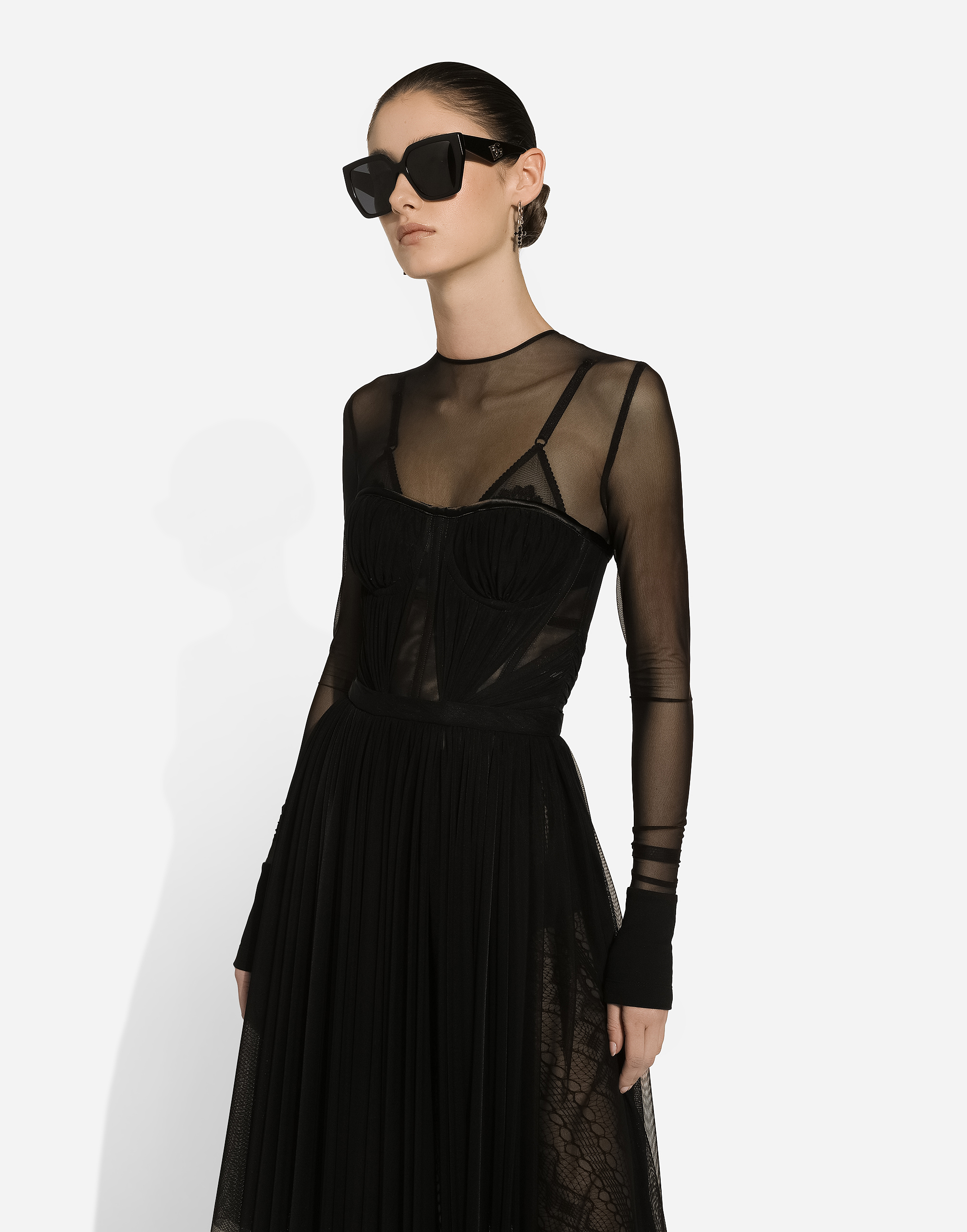 Dolce & Gabbana Long-sleeved Dress In ブラック