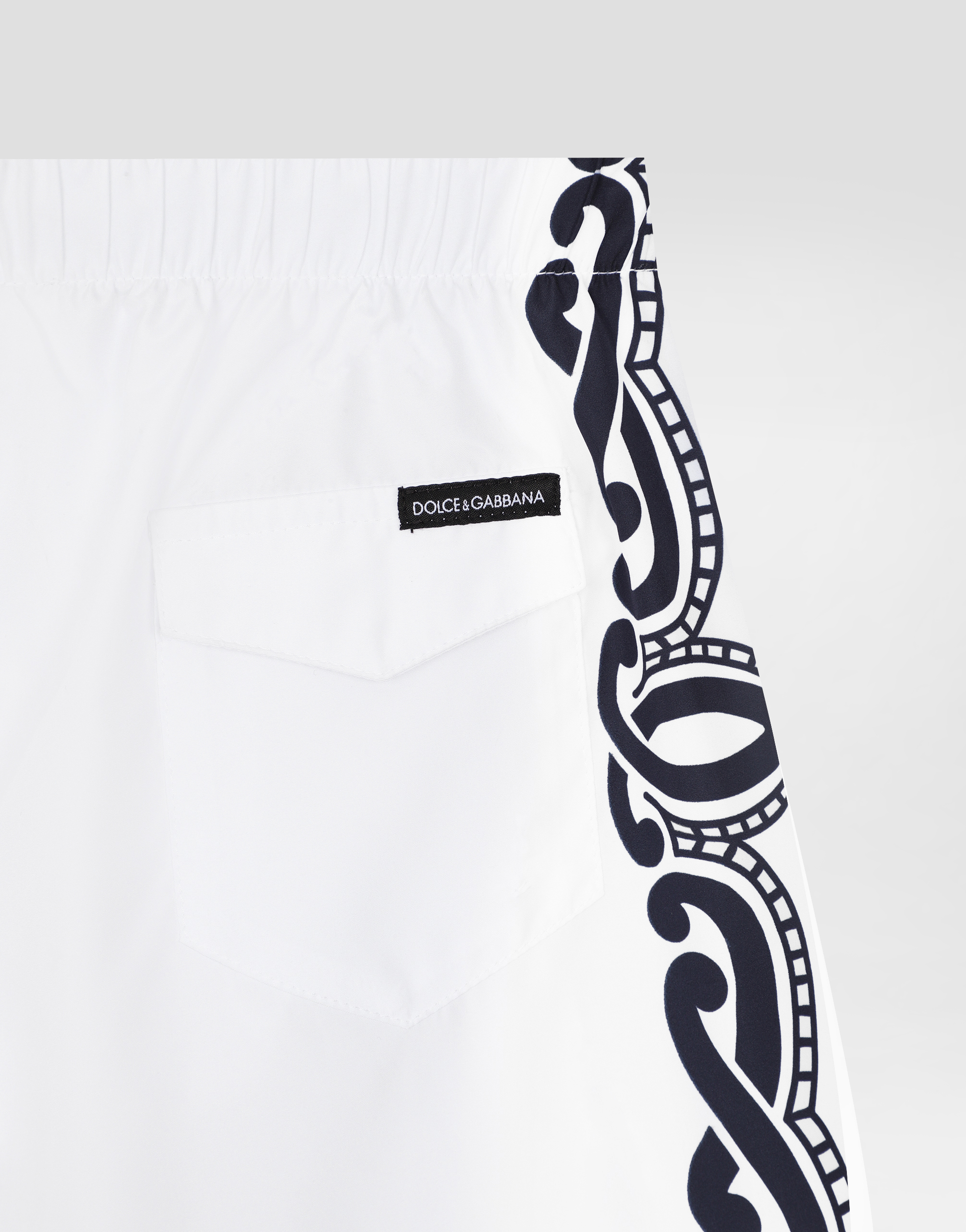 Dolce & Gabbana Fabric Swim Trunks With Bandanna Print In Print