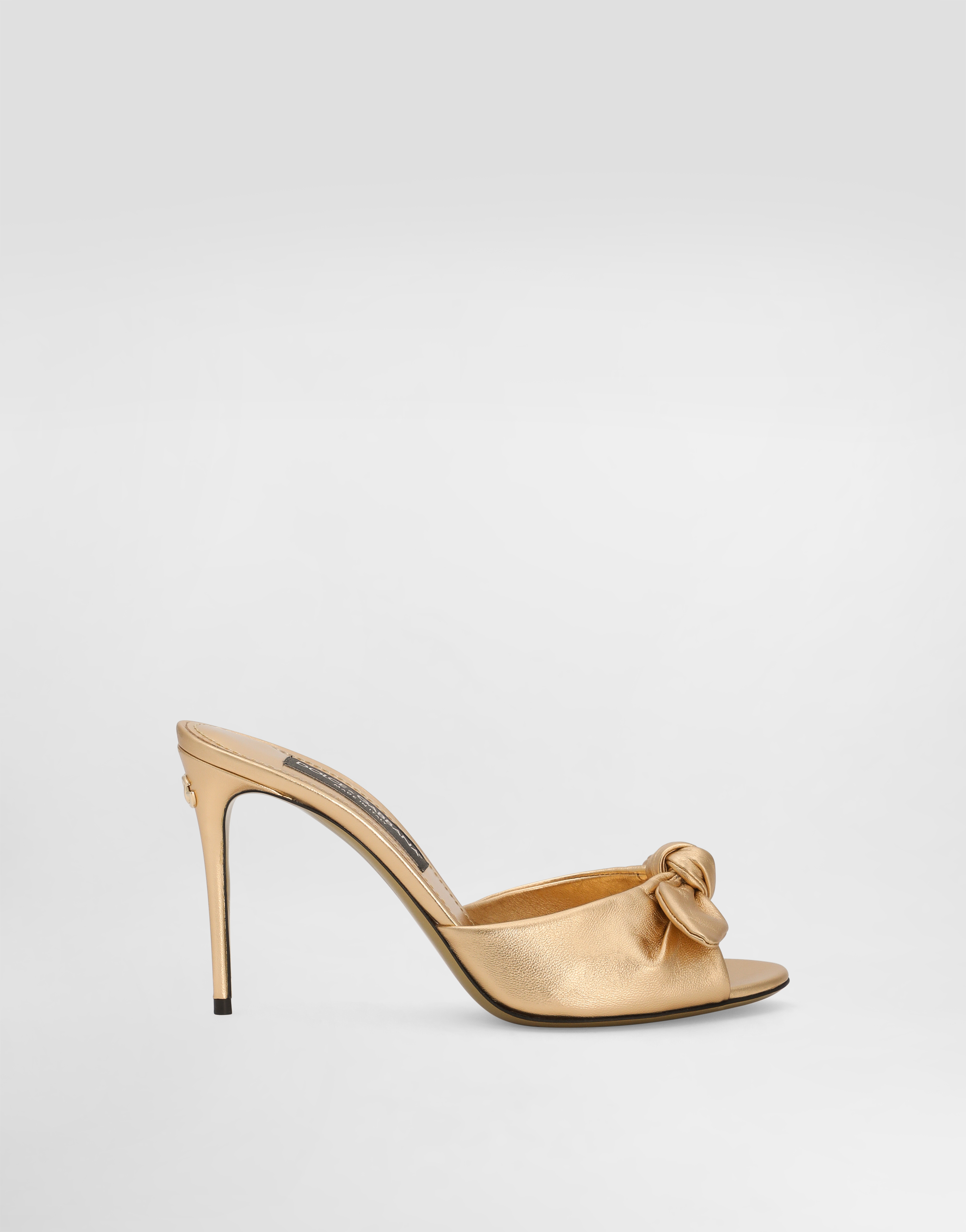 Dolce & Gabbana Mordoré Nappa Leather Sandals In Gold