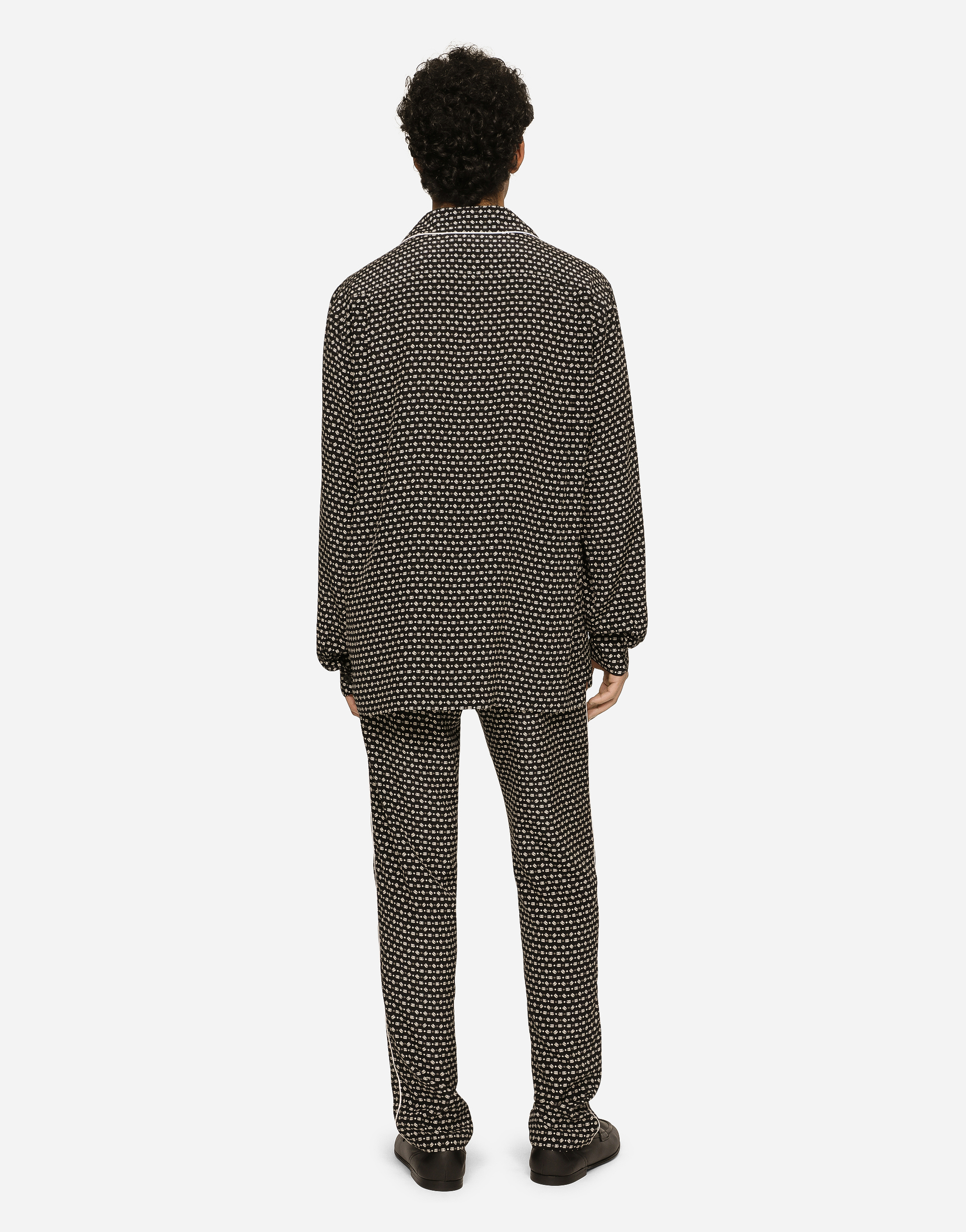 DOLCE & GABBANA CREPE DE CHINE SHIRT WITH DG LOGO PRINT