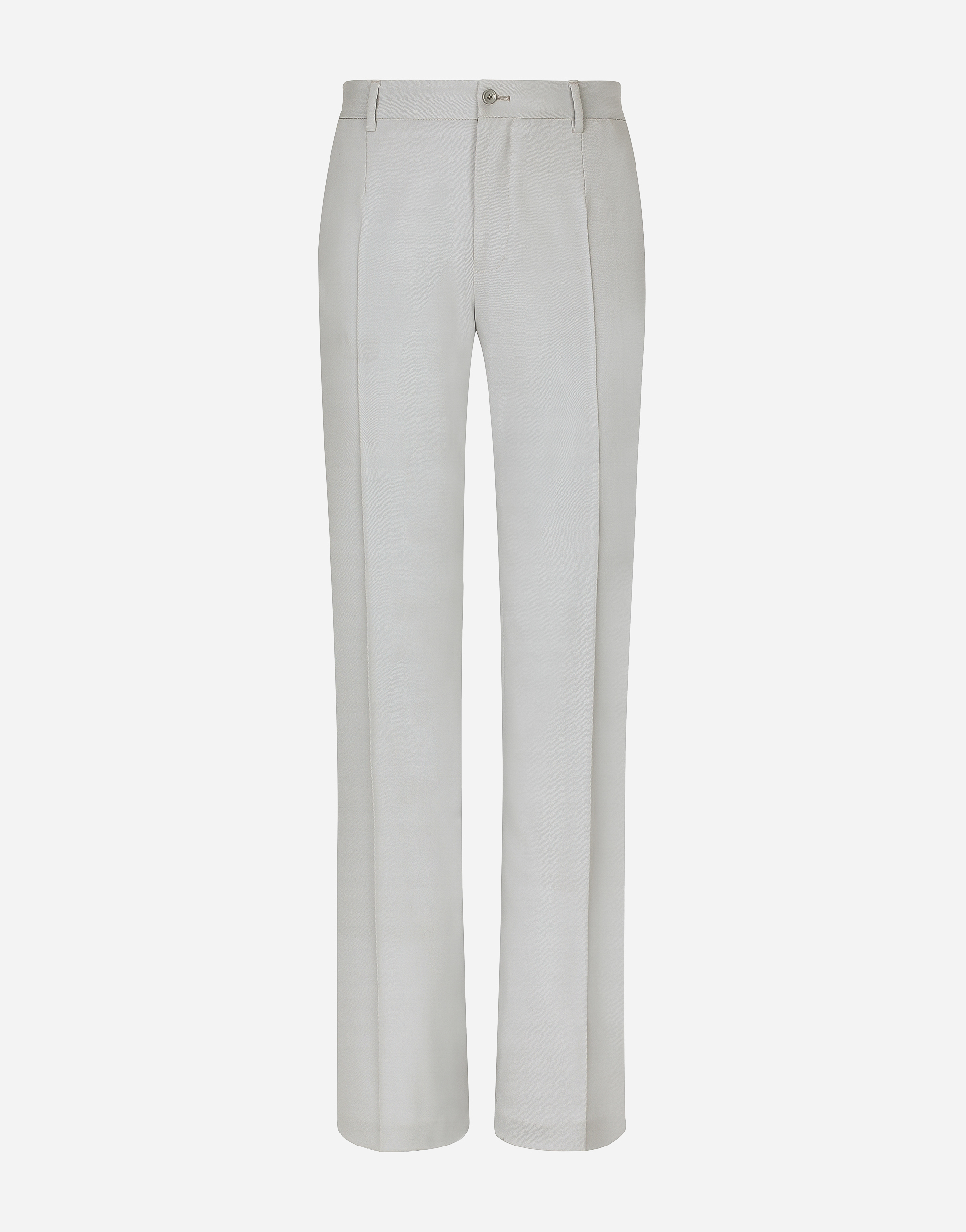 Dolce & Gabbana Stretch Wool Twill Pants With Straight Leg - Man Pants And Shorts Gray Fabric
