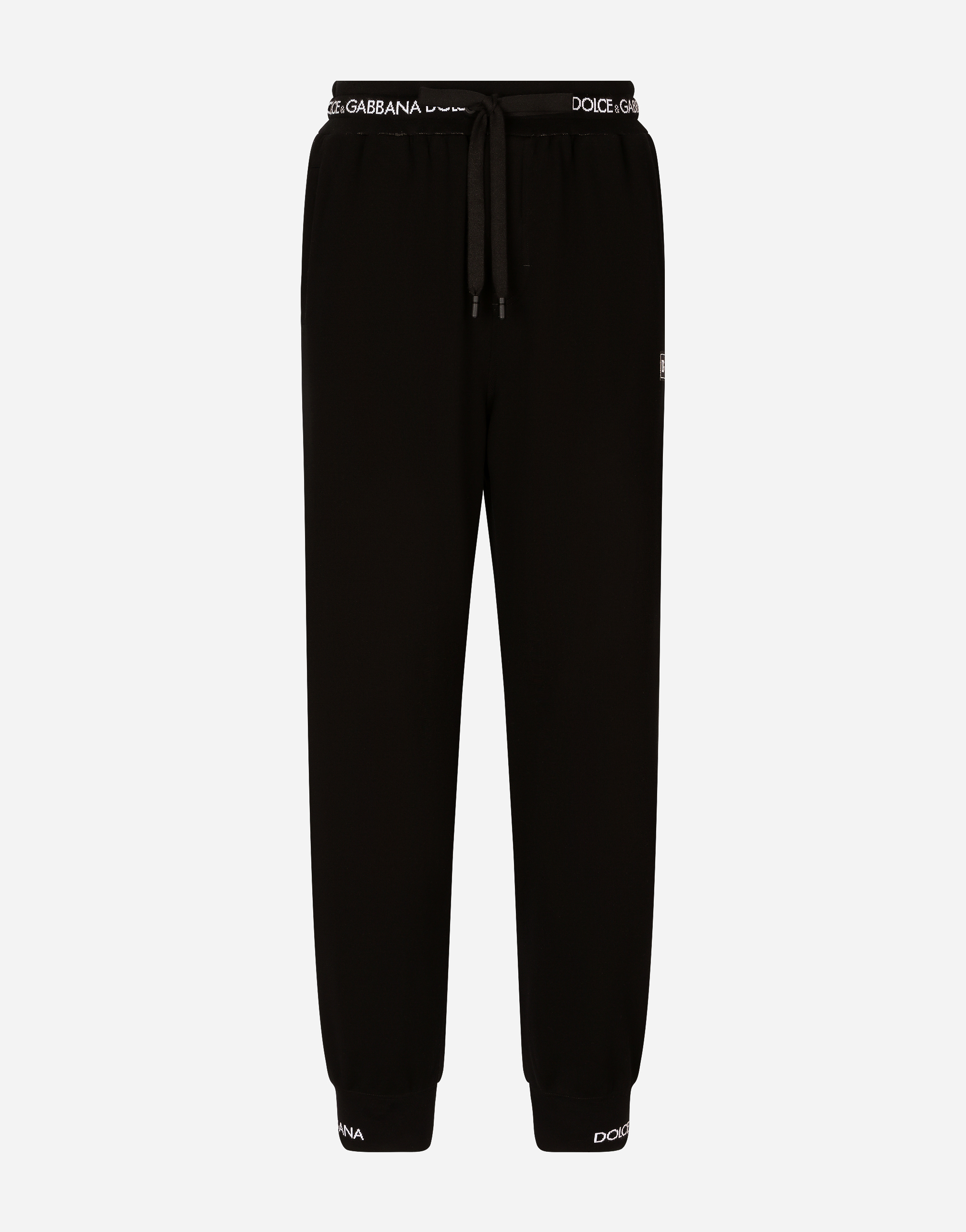 Dolce & Gabbana Logo-waistband Drawstring Track Pants In Black