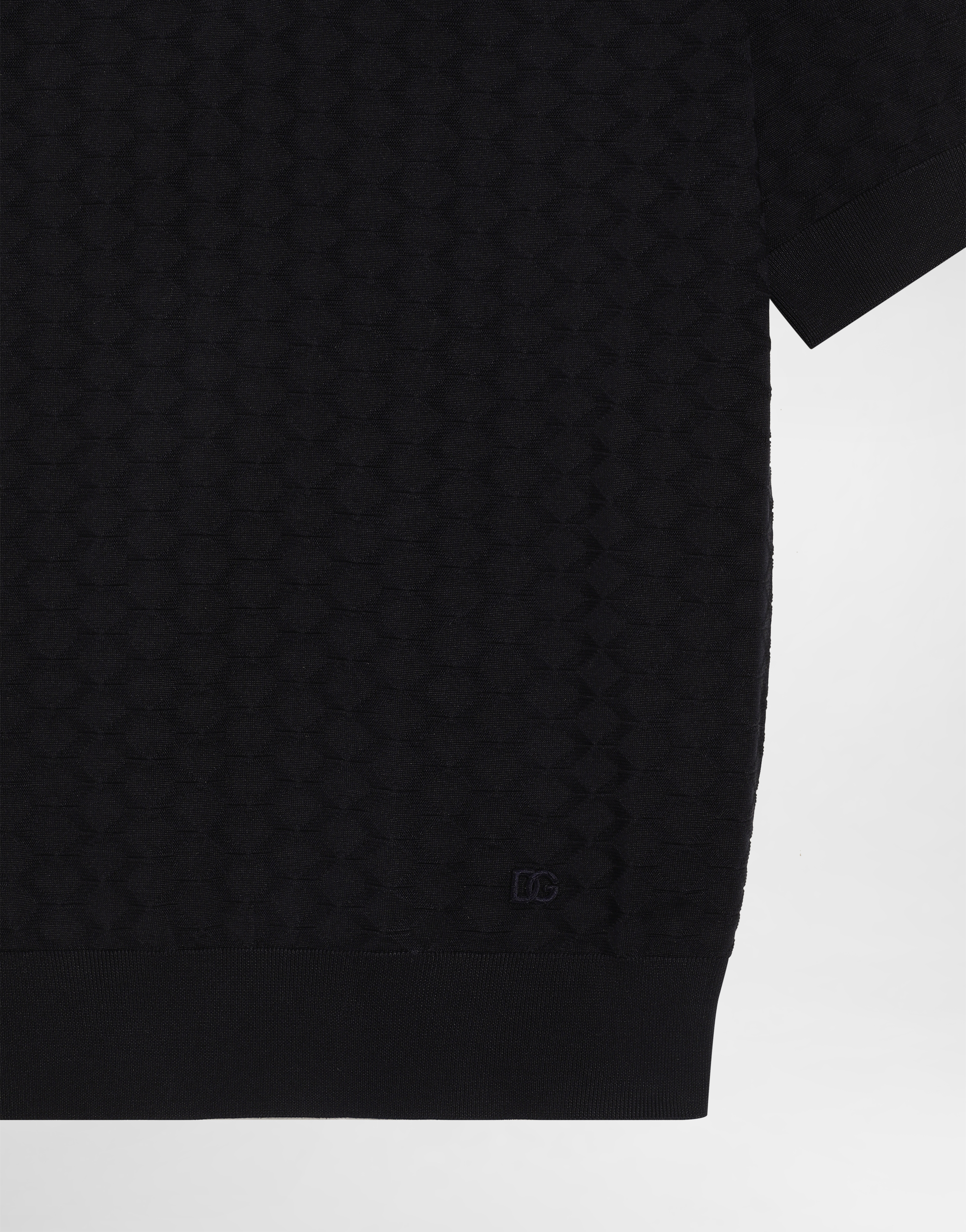  Dolce & Gabbana Micro-dot Stitch Silk Polo Shirt - Mann Strickwaren Blau 56 