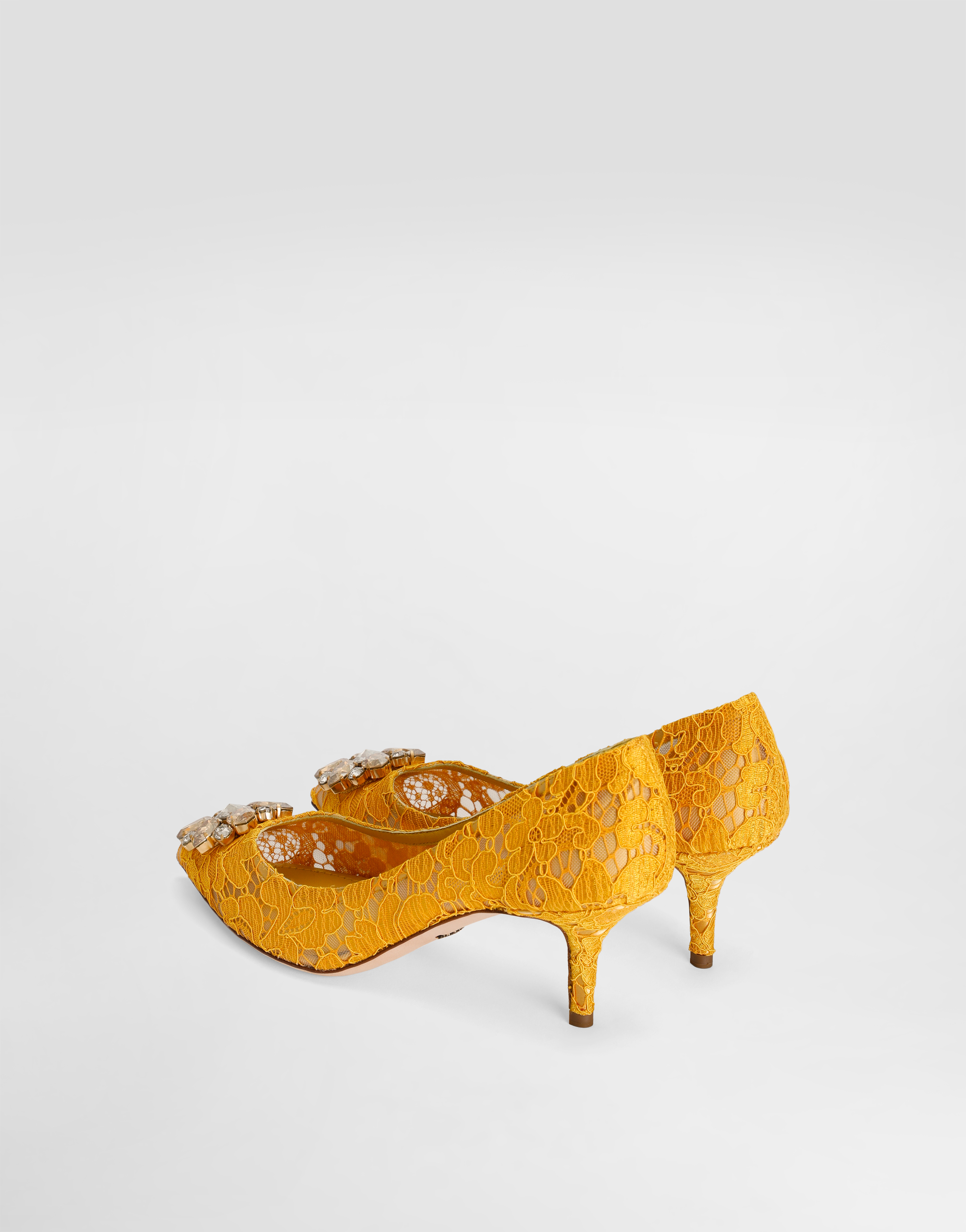  Dolce & Gabbana Lace Rainbow Pumps With Brooch Detailing - Frau Pumps Und Slingbacks Gelb Spitze 36.5 