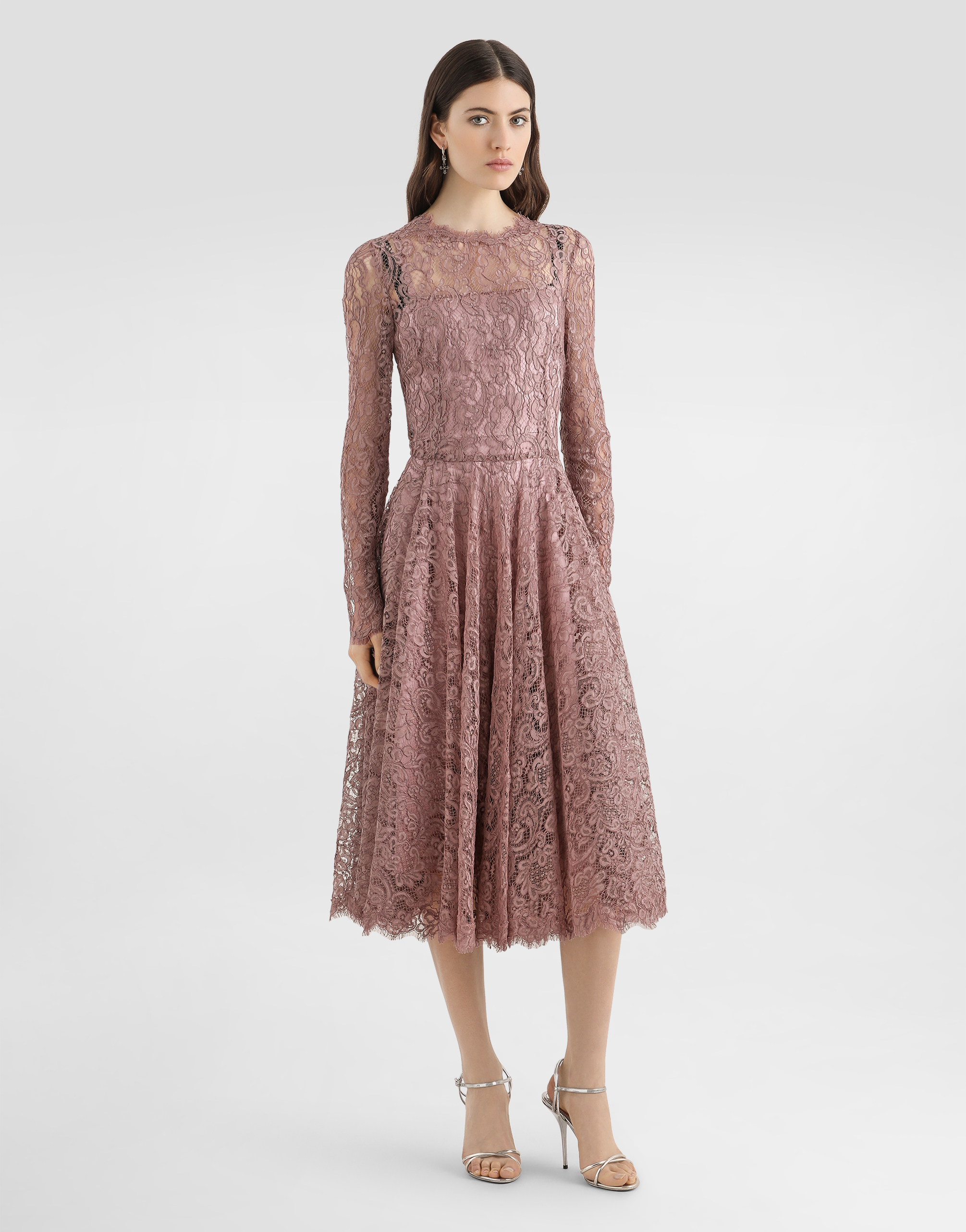  Dolce & Gabbana Lace Dress - Frau Kleider Lilac 38 