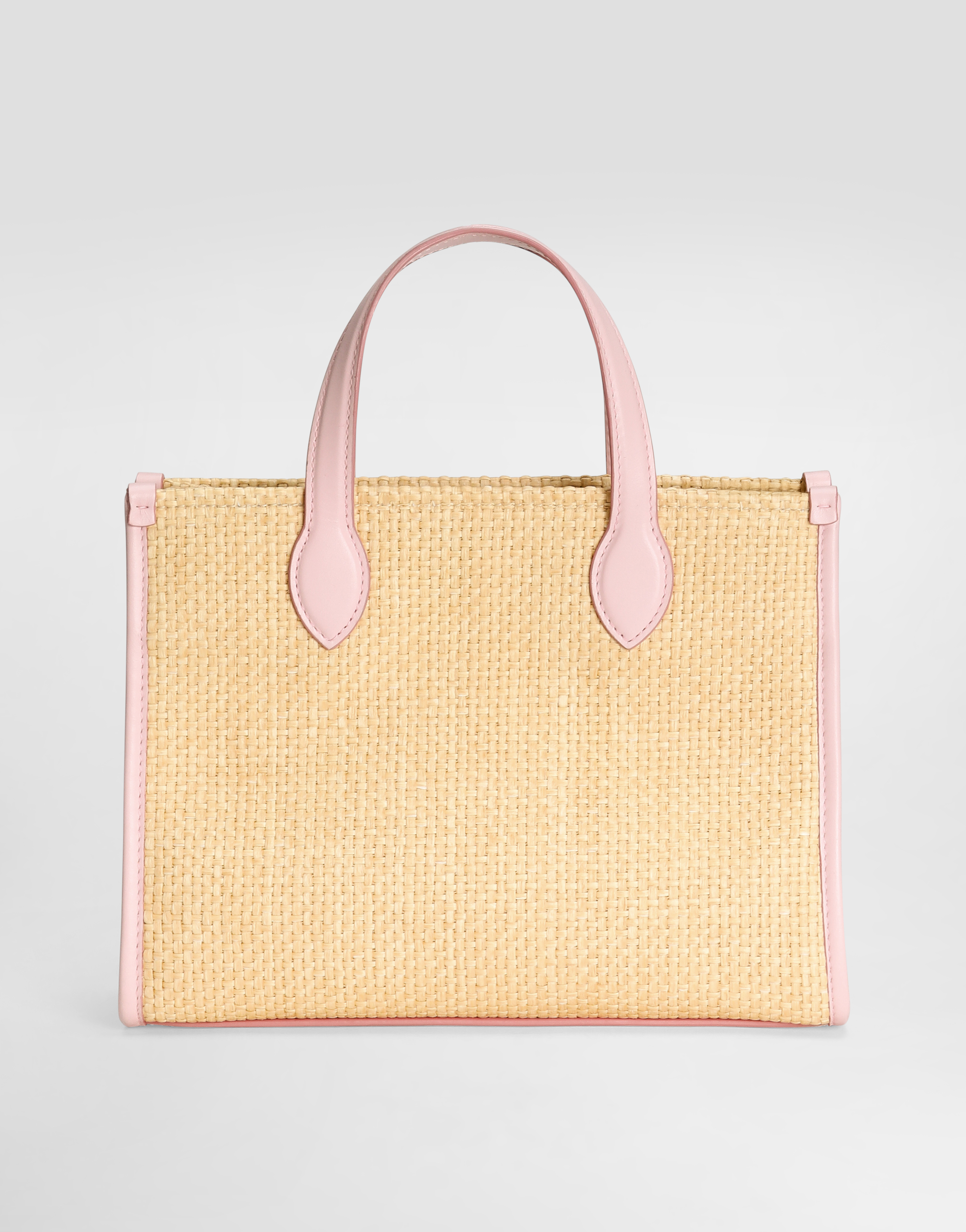 Dolce & Gabbana Straw Handbag With Dolce&gabbana Logo In Pink