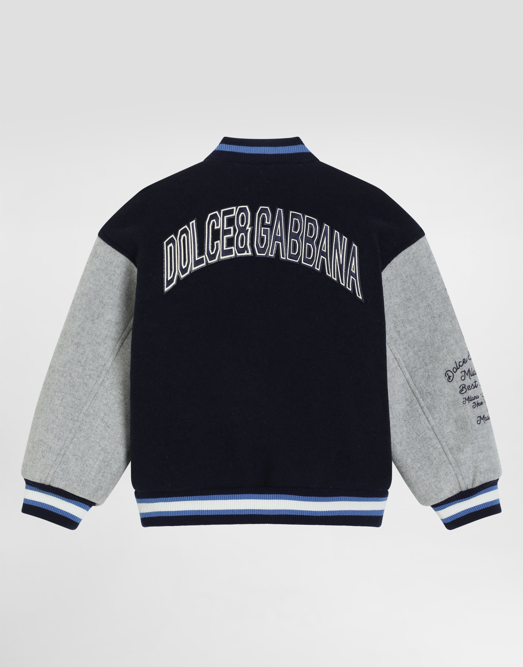  Dolce & Gabbana Cloth Bomber Jacket With Embroidery And Patch - Mann Mäntel Und Jacken Mehrfarbig 12 Years 