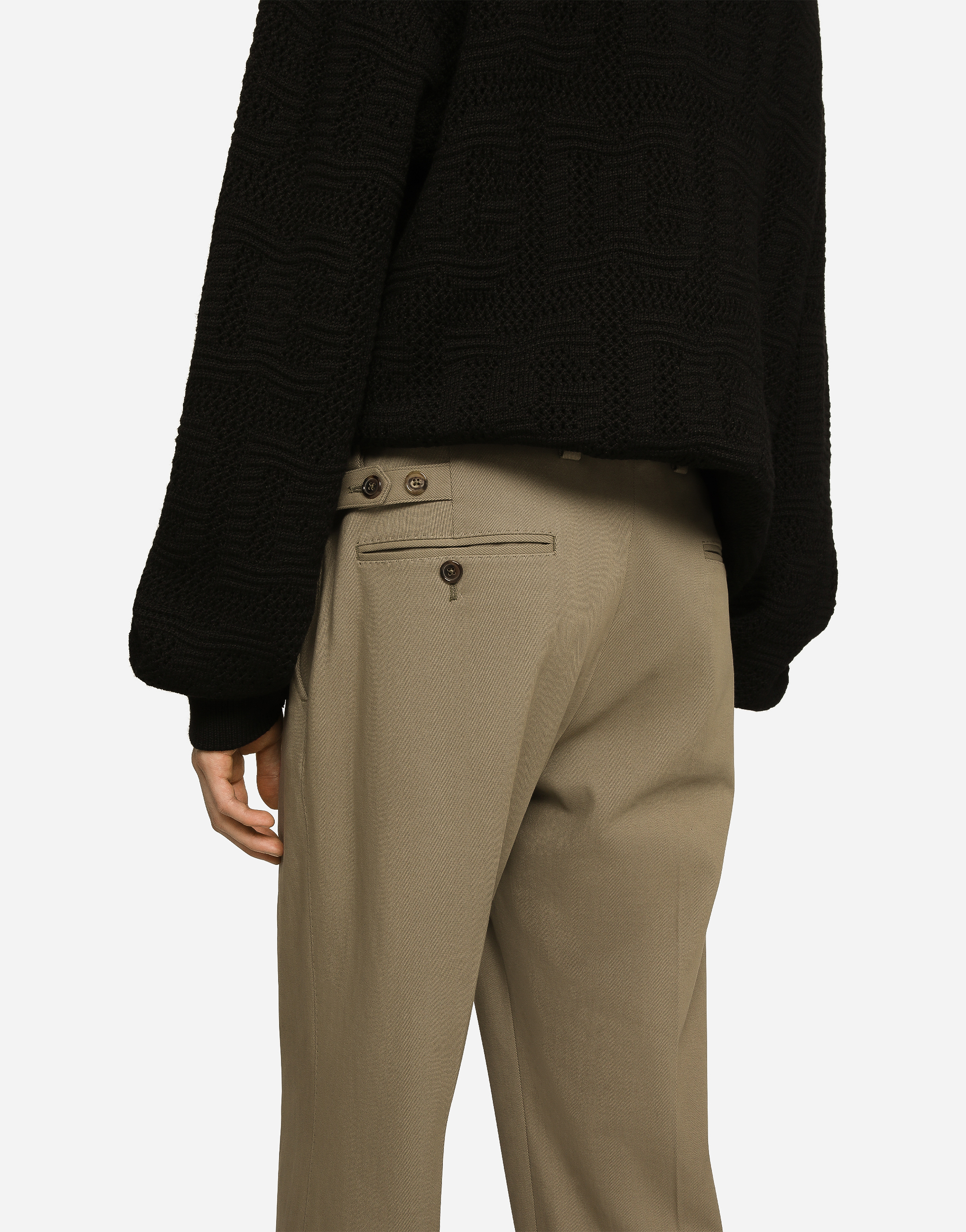 DOLCE & GABBANA STRETCH COTTON AND CASHMERE PANTS