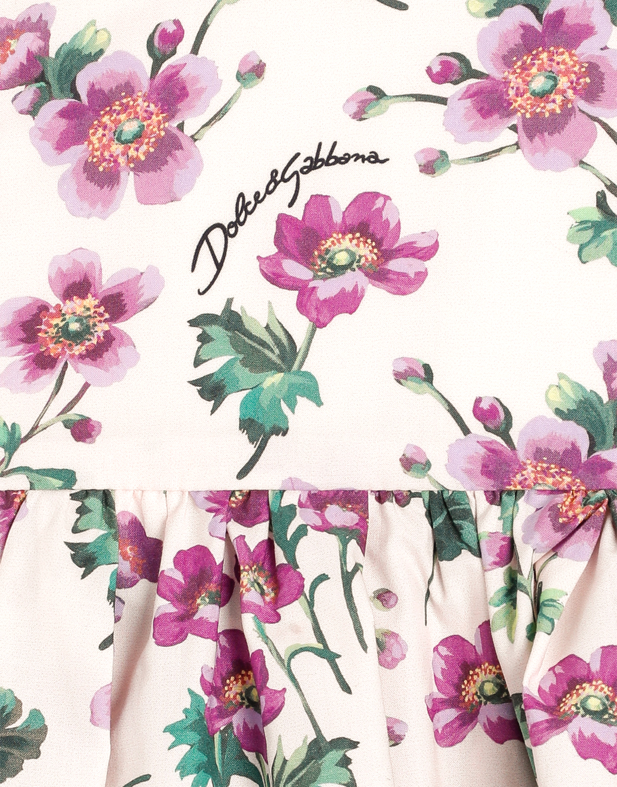 Violets-print poplin dress