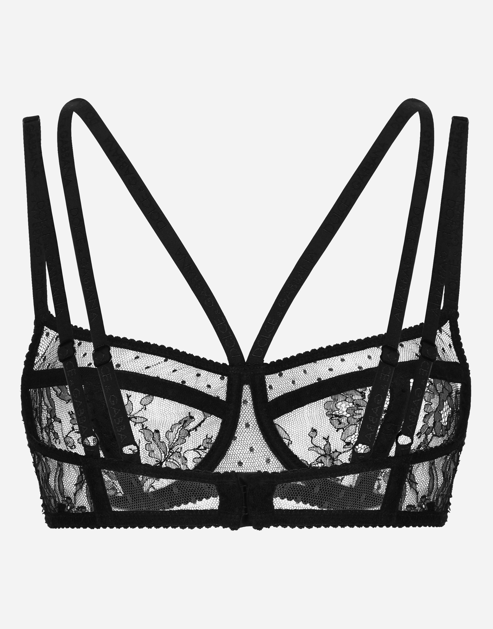 Dolce & Gabbana Lace Logoed Bra With Underwire In ブラック