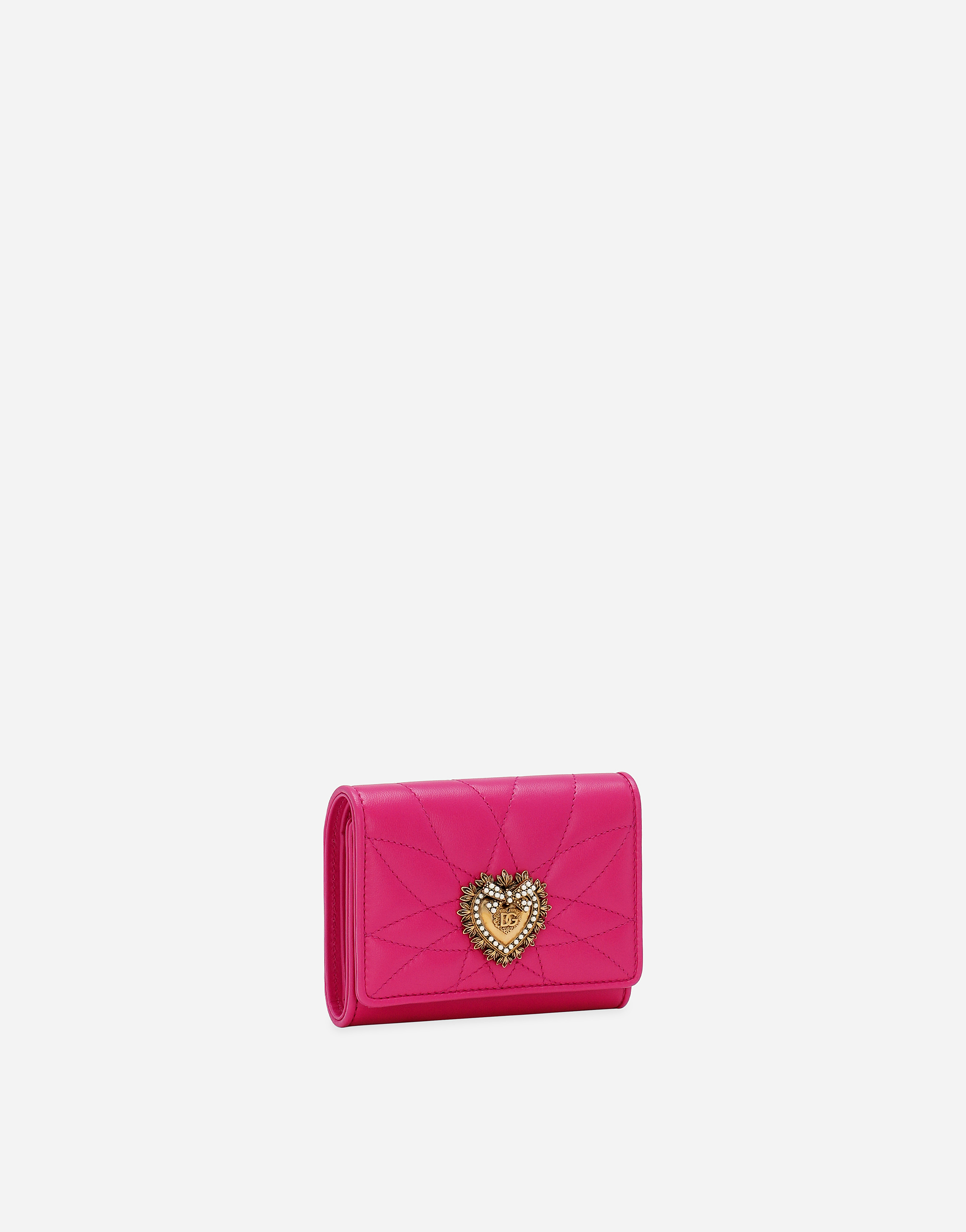 Shop Dolce & Gabbana Devotion French Flap Wallet In Pink
