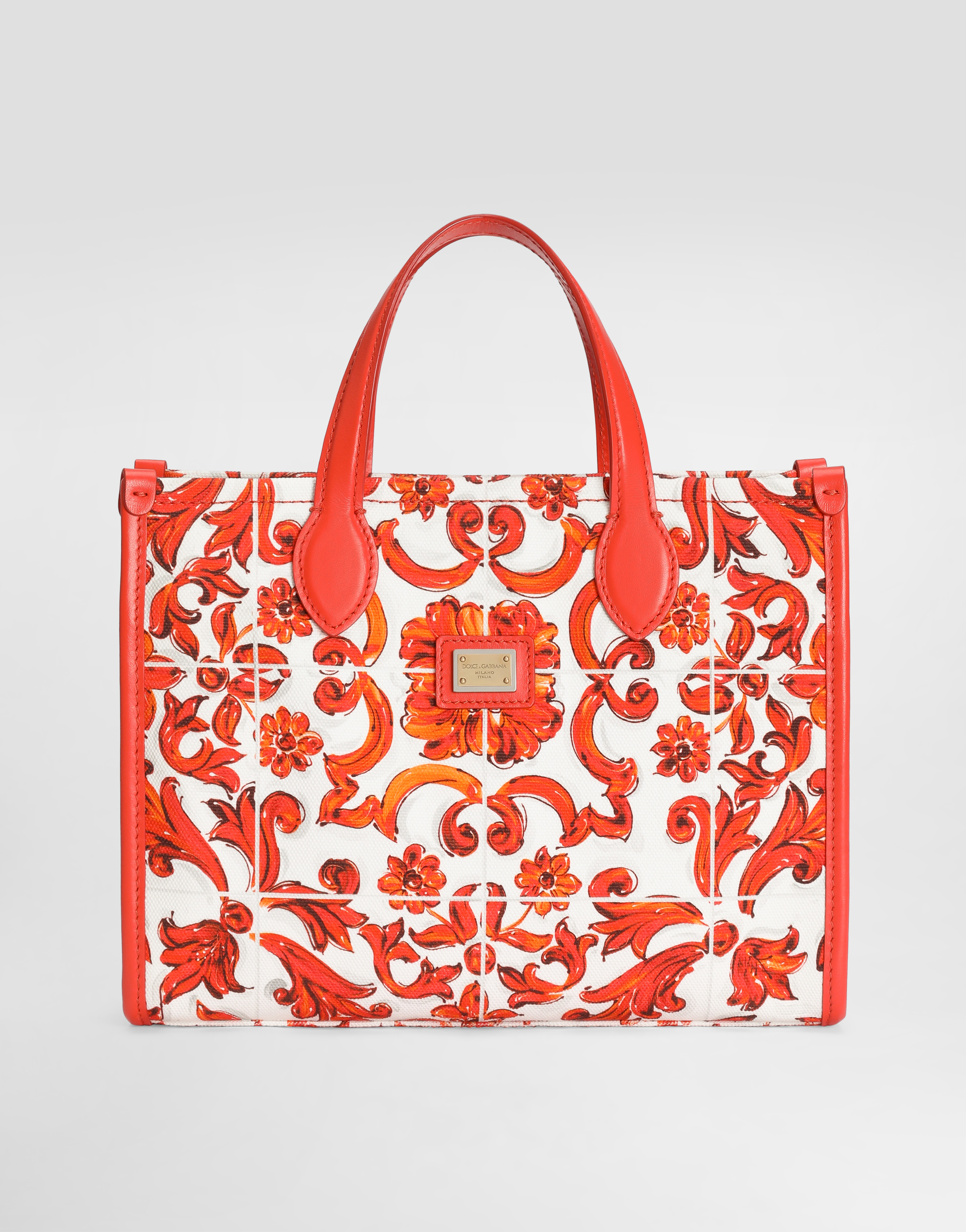 超希少　 DOLCE&GABBANA マヨリカ柄 トートバッグ 　大容量 Multicolorのガールズ DG マヨリカプリント キャンバス トート