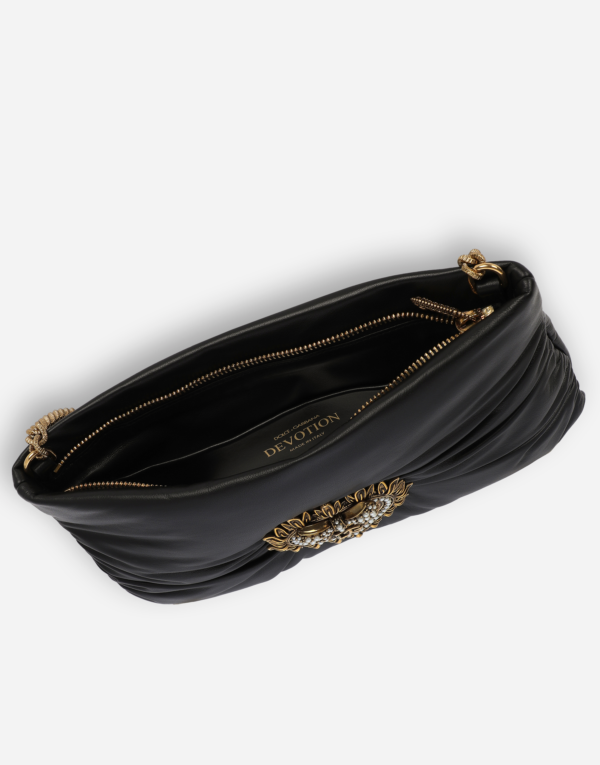 DOLCE & GABBANA SMALL CALFSKIN DEVOTION SOFT BAG